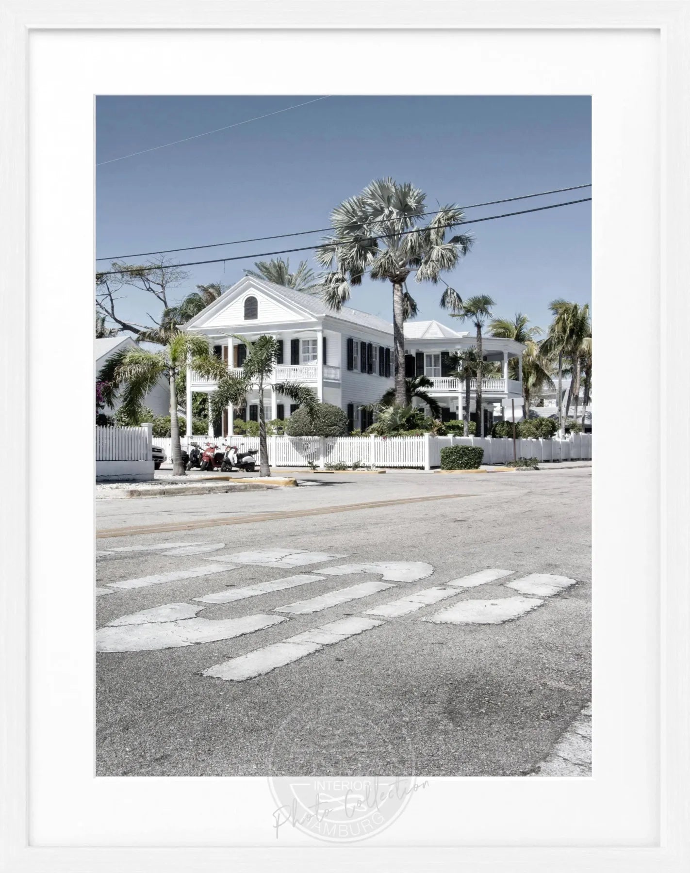 Schwarz-weiß Poster mit schwarzem Rahmen, Florida Key West Motiv, von Cosman-Photocollection, Maße 25x31 cm.