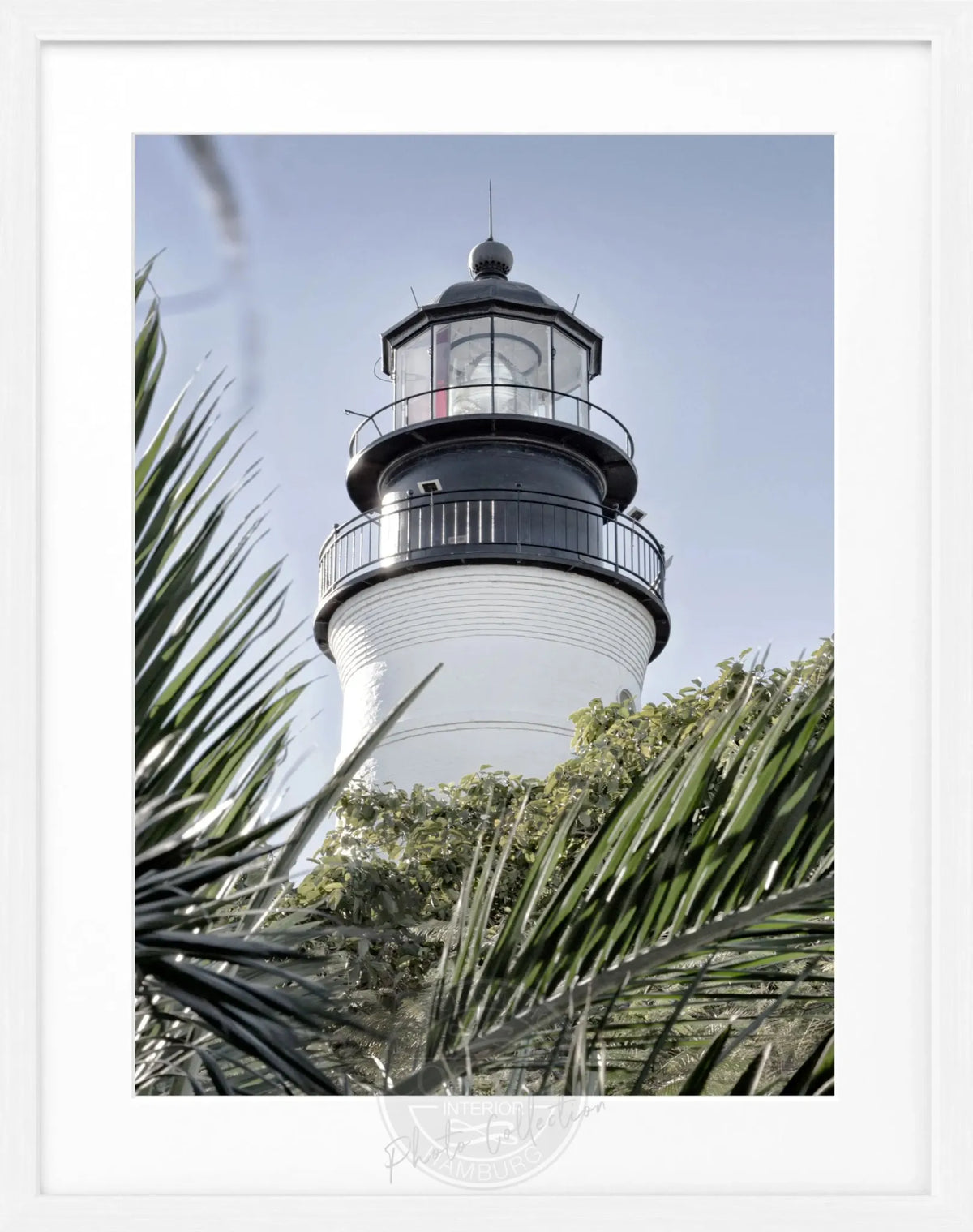 Schwarz-weiß Poster mit Rahmen von Cosman-Photocollection, Florida Key West Leuchtturm, 25x31 cm, Motiv im maritimen Stil