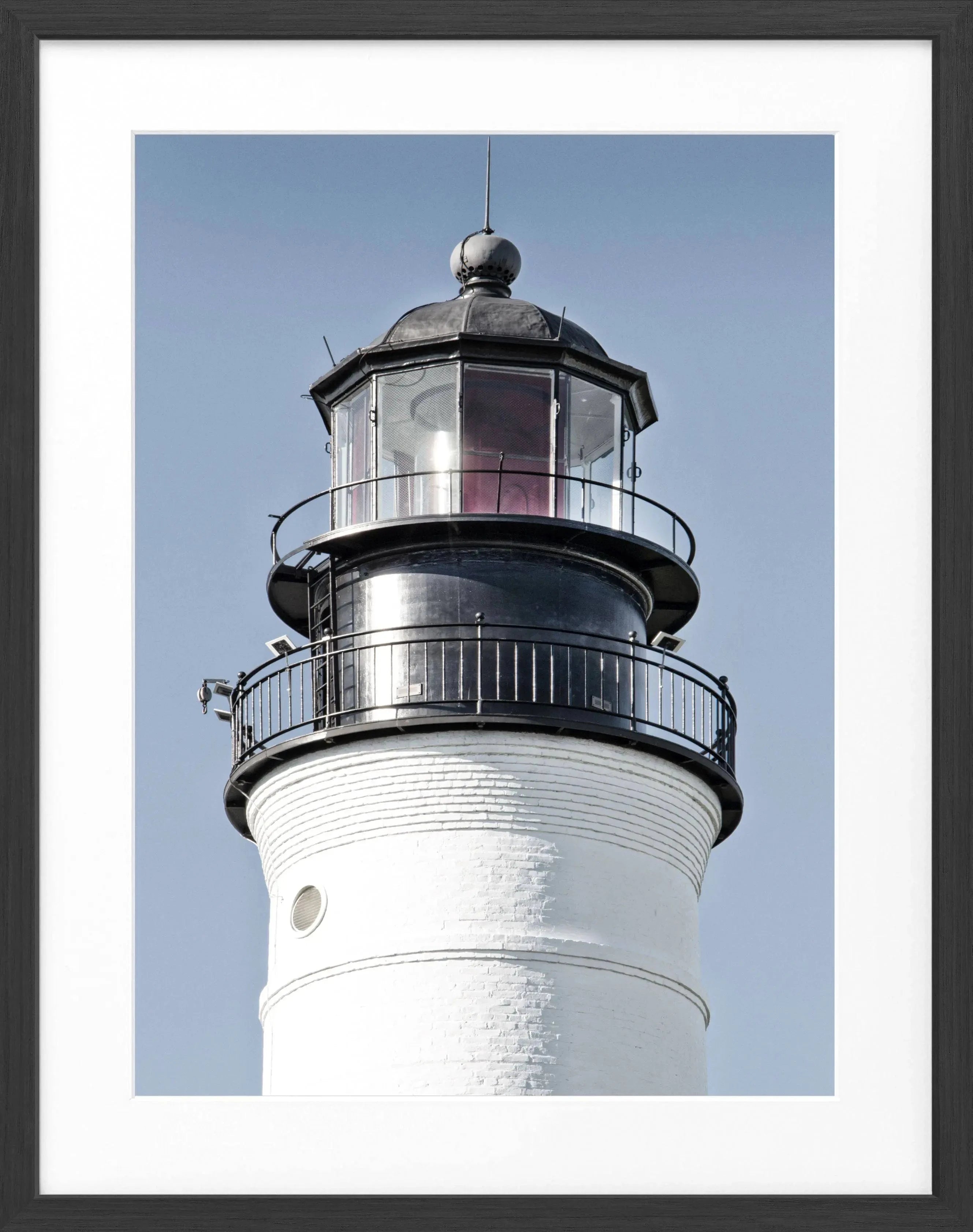 Schwarz-weiß Poster mit Rahmen von Cosman-Photocollection, Florida Key West Leuchtturm, ca. 25x31 cm, Wanddekoration