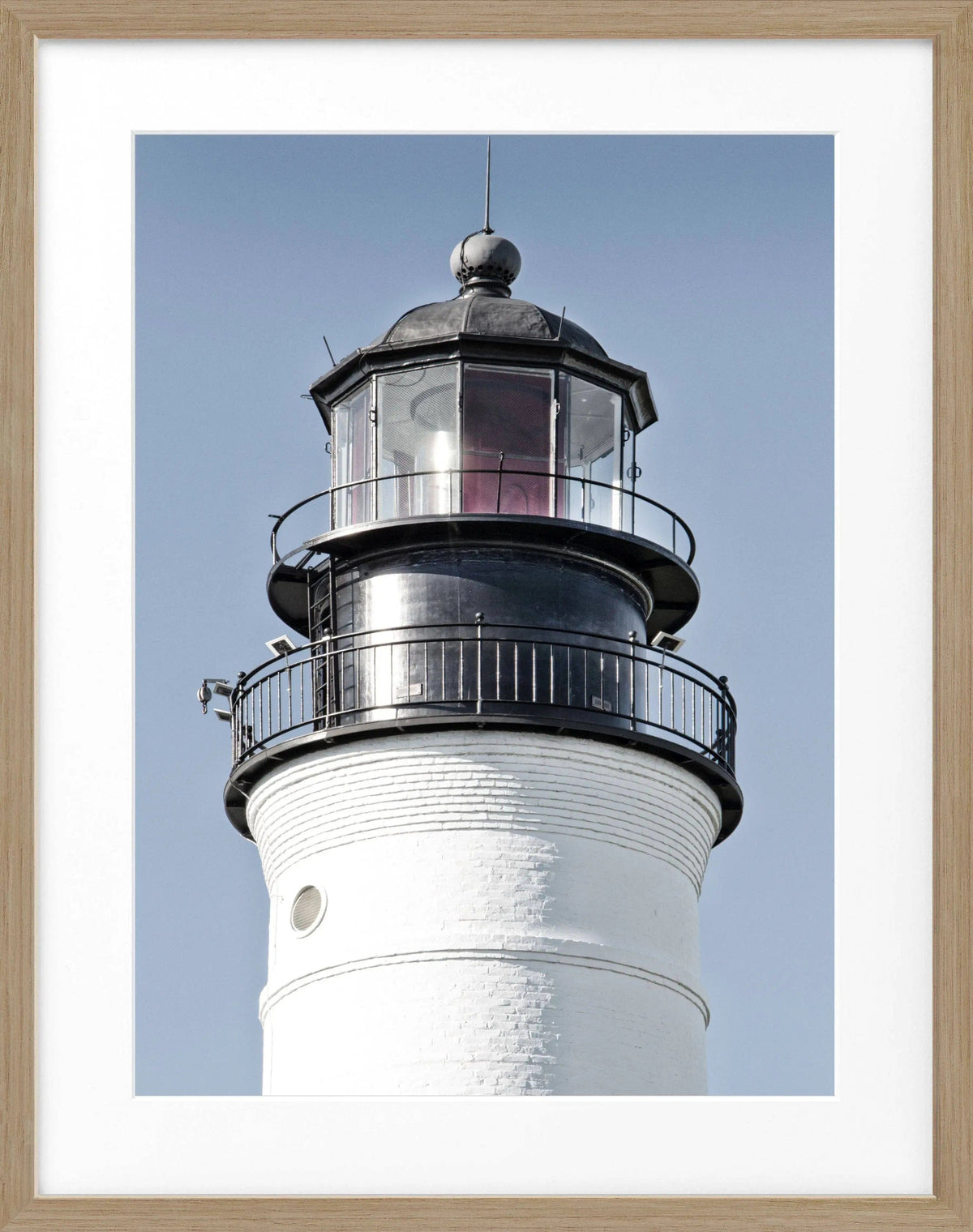 Schwarz-weiß Poster mit Rahmen von Cosman-Photocollection, Key West Leuchtturm Florida, 25x31 cm, Wanddekor