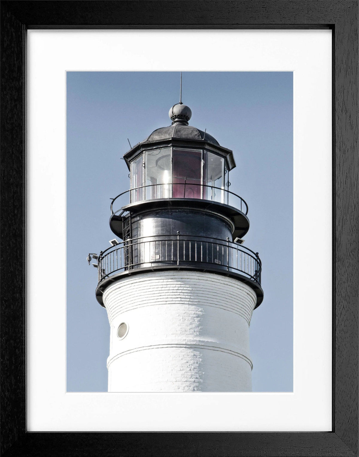 Schwarz-weiß Poster mit Rahmen, Florida Key West Leuchtturm, von Cosman-Photocollection, 25x31 cm, Wanddekoration