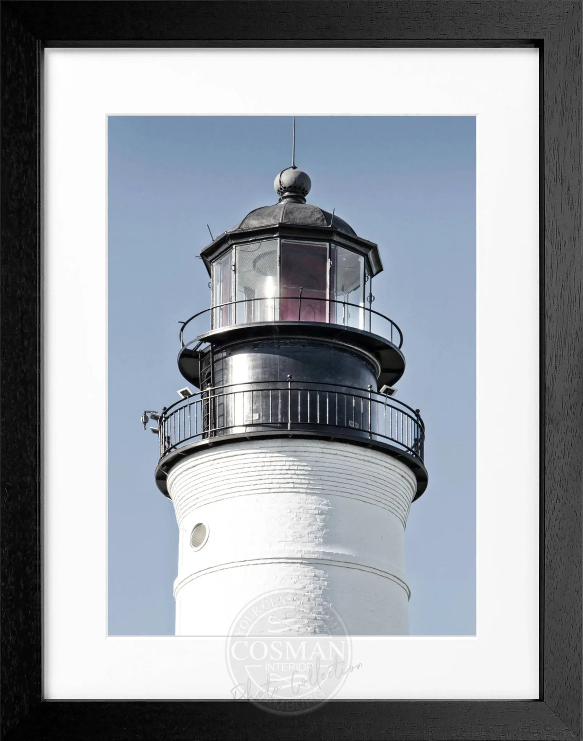Schwarz-weiß Poster mit Rahmen, Florida Key West Leuchtturm, von Cosman-Photocollection, 25x31 cm, Wanddekoration