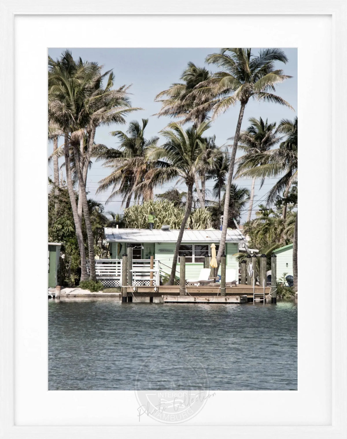 Schwarz-weiß Poster mit Rahmen, Florida Keys Motiv, von Cosman-Photocollection, 25x31 cm, Wanddekoration