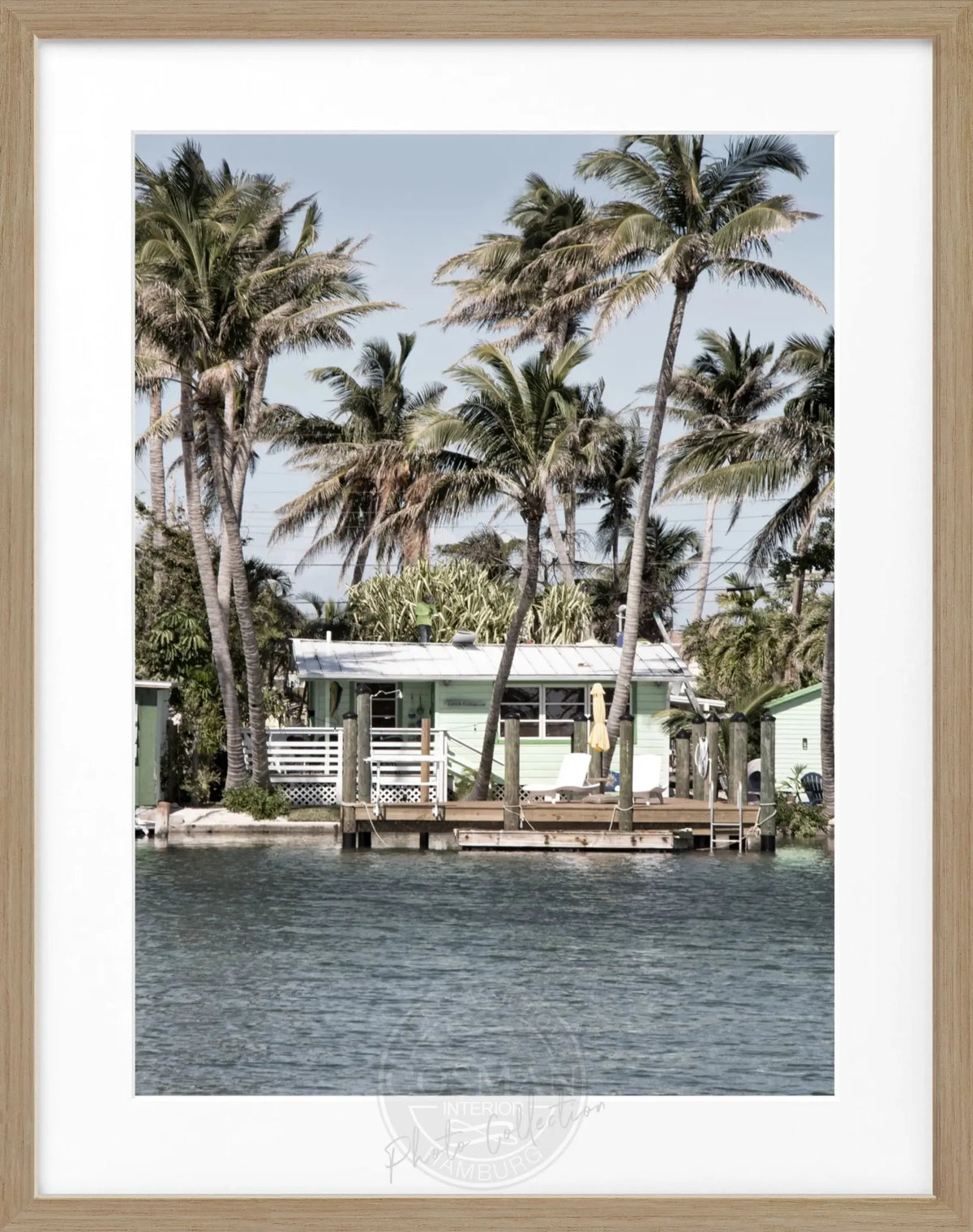 Schwarz-weiß Poster mit Rahmen der Florida Keys, 25x31 cm, von Cosman-Photocollection, maritime Küstenlandschaft, Wanddekoration