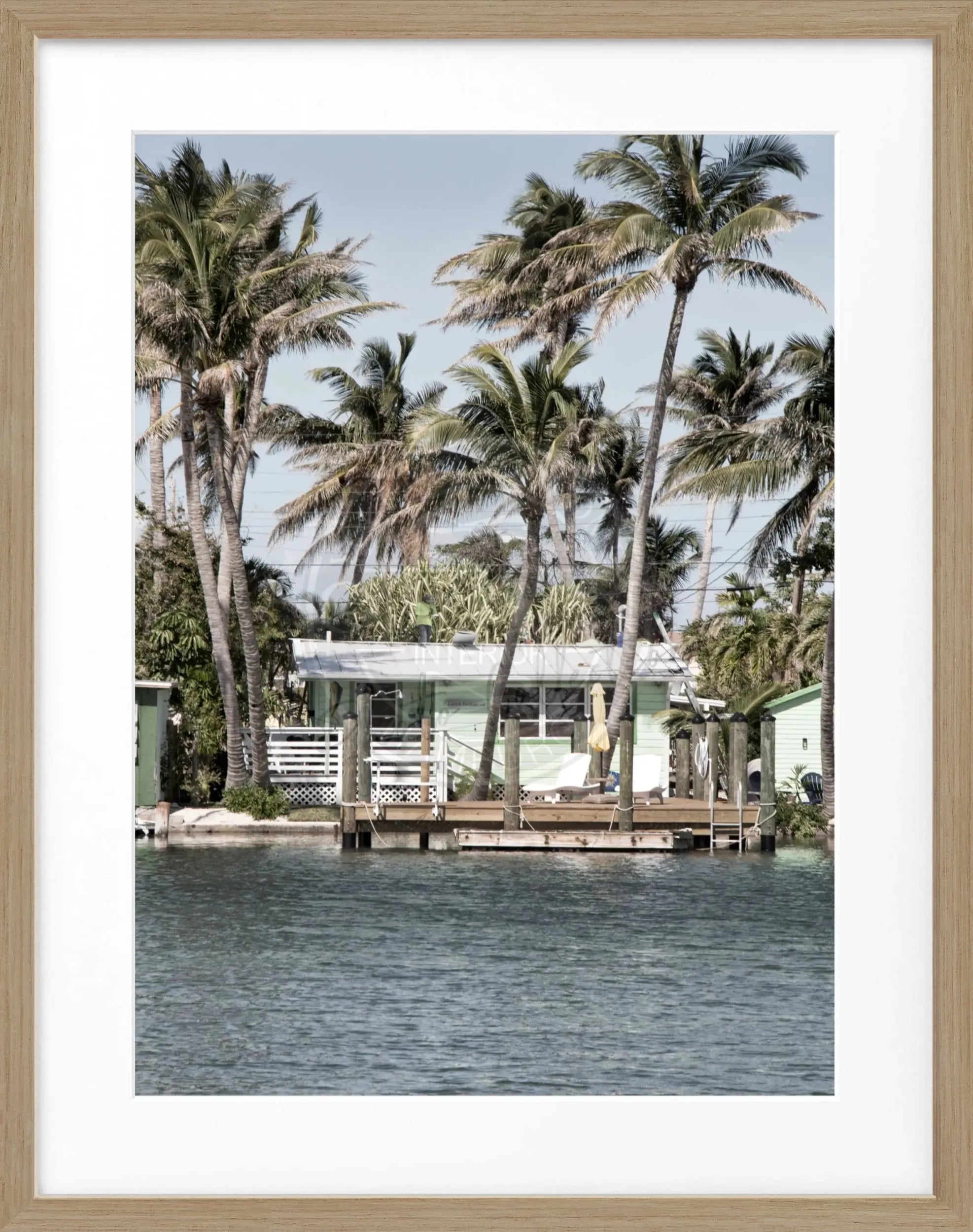Schwarz-weiß Poster mit Rahmen der Florida Keys, 25x31 cm, von Cosman-Photocollection, maritime Küstenlandschaft, Wanddekoration
