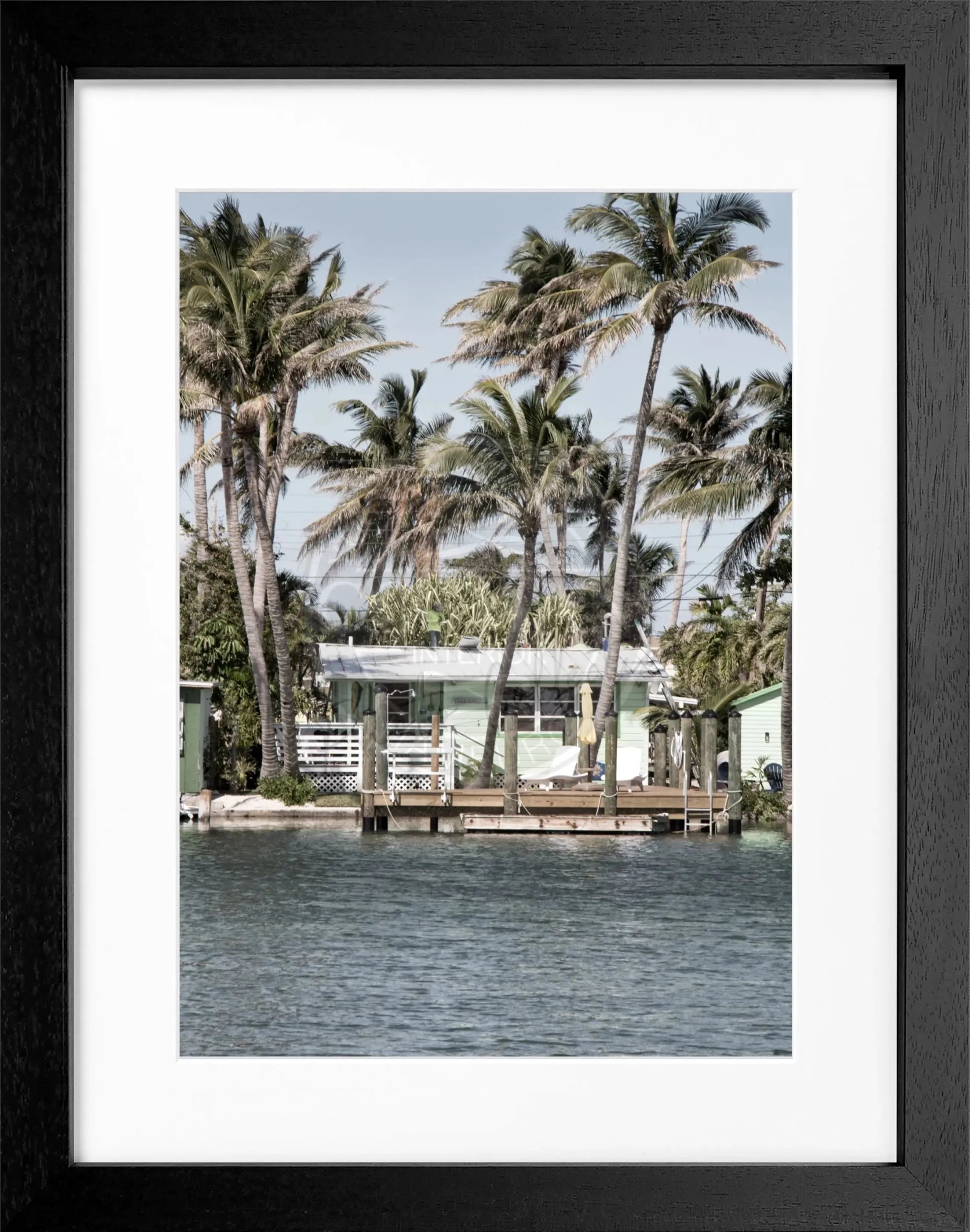 Schwarz-weiß Poster mit Rahmen, Florida Keys Motiv, von Cosman-Photocollection, 25x31 cm, dekoratives Wandbild