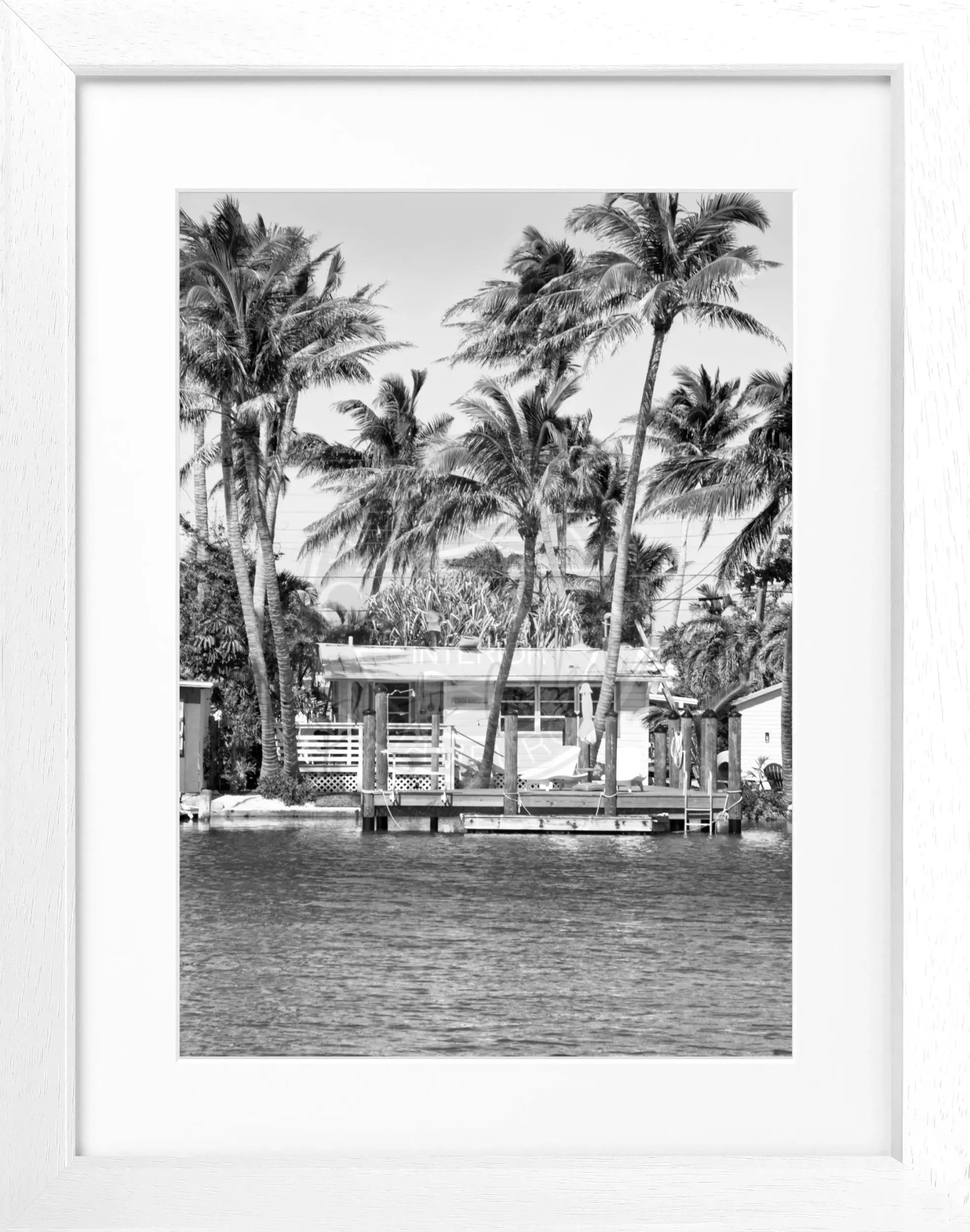 Schwarz-weiß Poster mit Rahmen der Florida Keys, 25x31 cm, von Cosman-Photocollection, maritime Küstenlandschaft