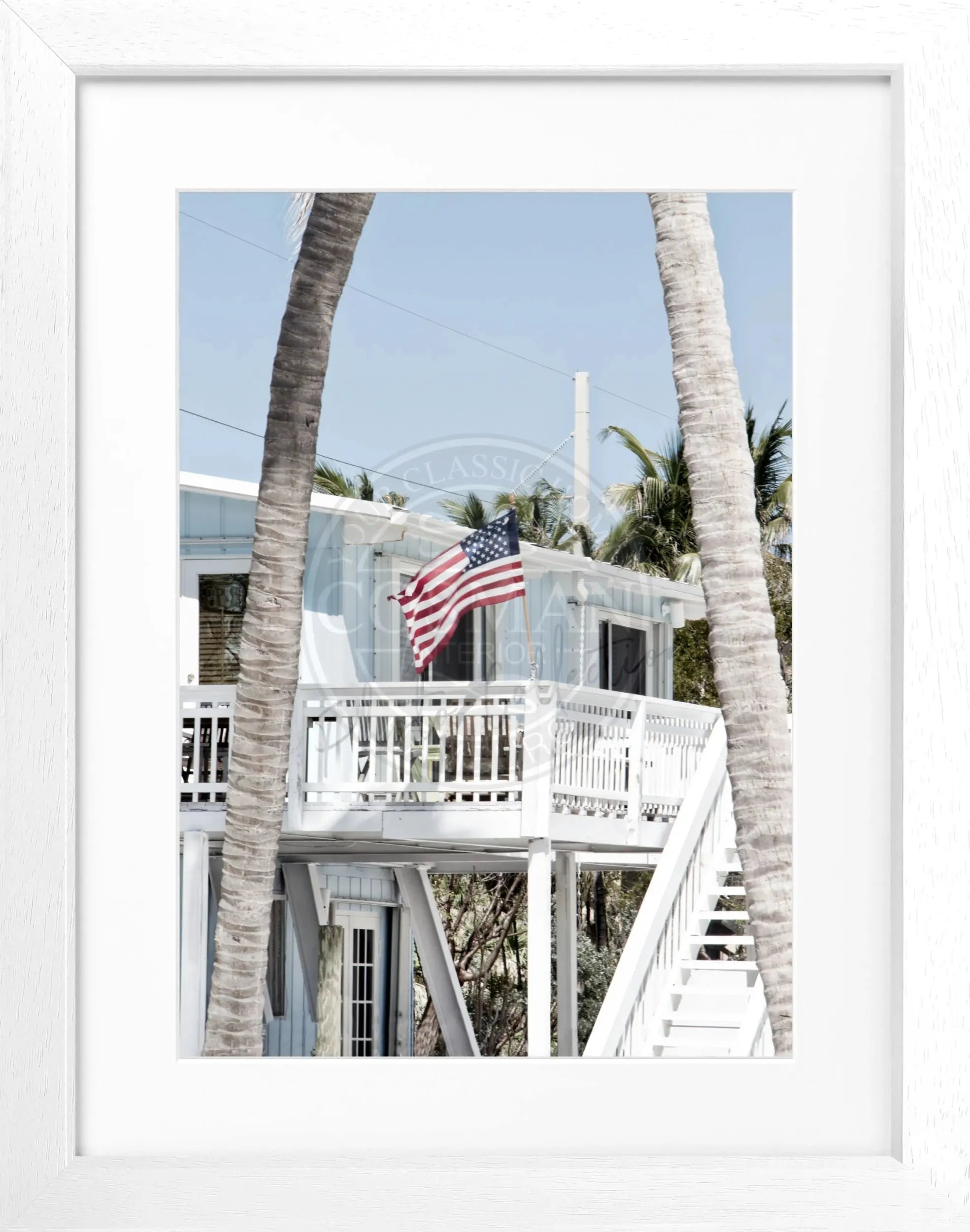 Schwarz-weiß Poster mit Rahmen Florida Keys FL20 von Cosman-Photocollection, 25x31 cm, Wanddekoration für Natur- und Reisefans