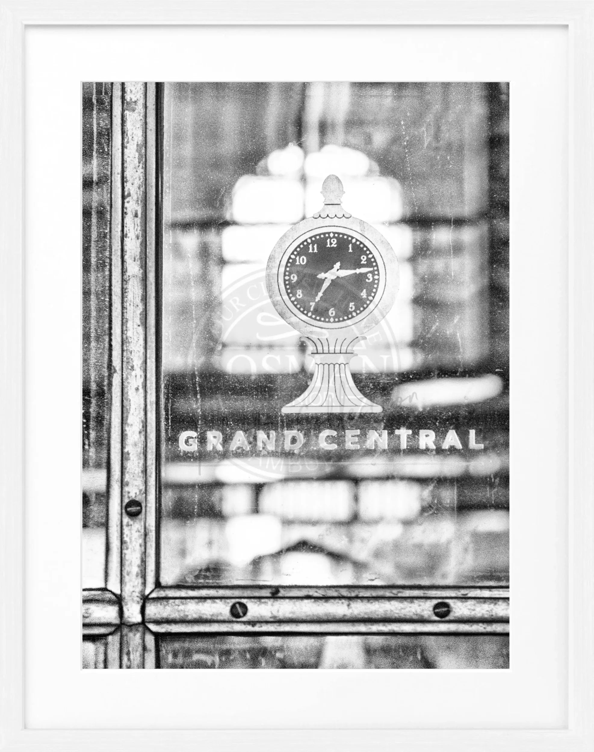 Schwarz-weiß Poster mit Rahmen ‚Grand Central‘, New York NY89, von Cosman-Photocollection, 25x31 cm, urbanes Stadtmotiv
