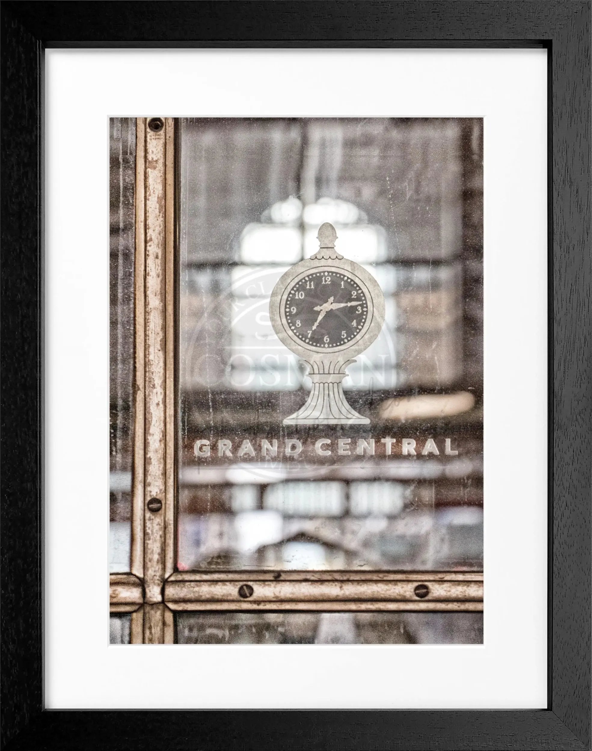Schwarz-weiß Poster mit Rahmen »Grand Central« von Cosman-Photocollection, NYC, 25x31 cm, dekoratives Wandbild