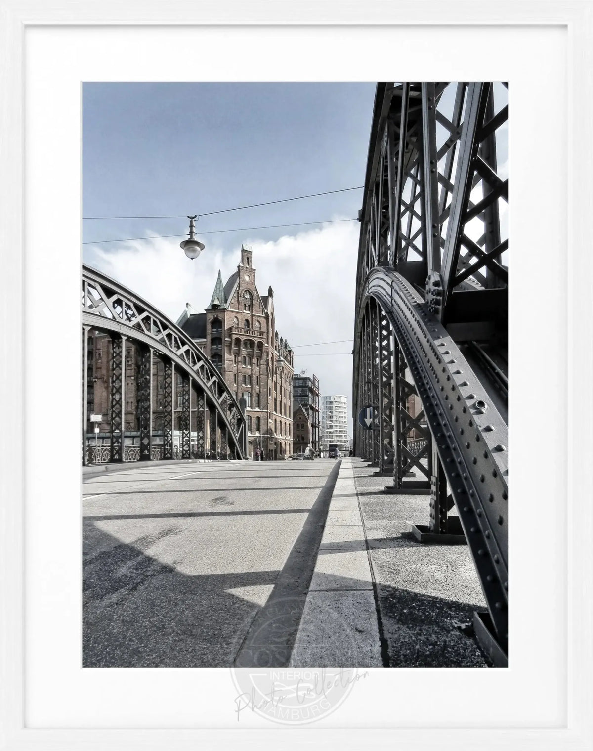 Schwarzes und weißes Poster mit Rahmen von Cosman-Photocollection, Hamburg Speicherstadt, Hamburg, 25x31cm, HH29