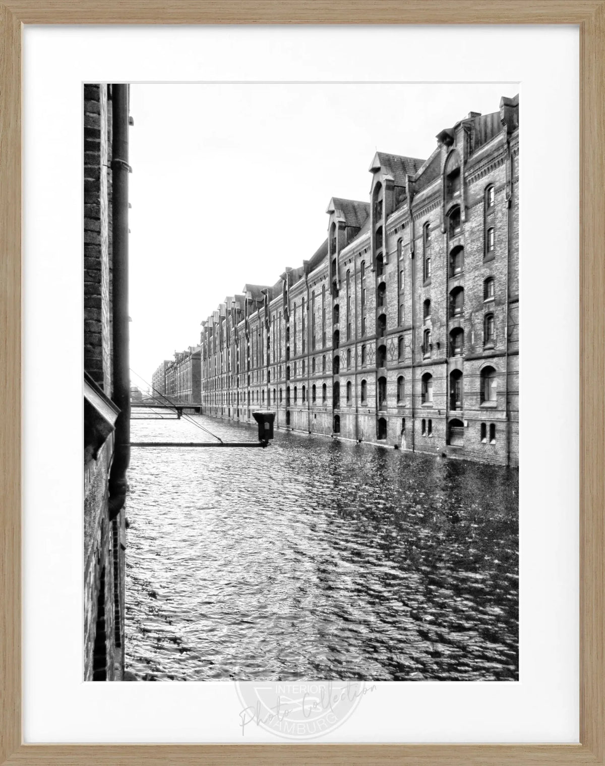 Schwarz-Weiß-Poster mit Rahmen, Hamburg Speicherstadt Motiv, von Cosman-Photocollection, 25x31 cm, dekoratives Wandbild