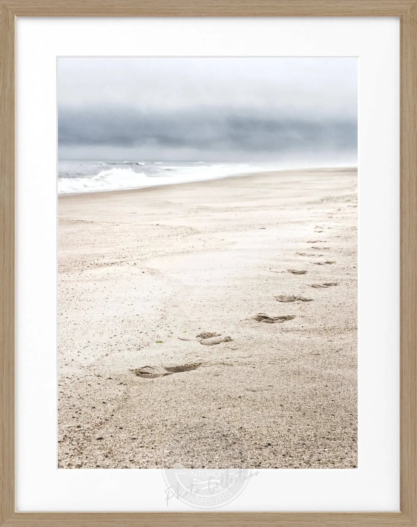 Schwarz-weiß Poster mit Rahmen, Hamptons Long Island Beach, Cosman-Photocollection, 25x31cm, entspannte Meereslandschaft