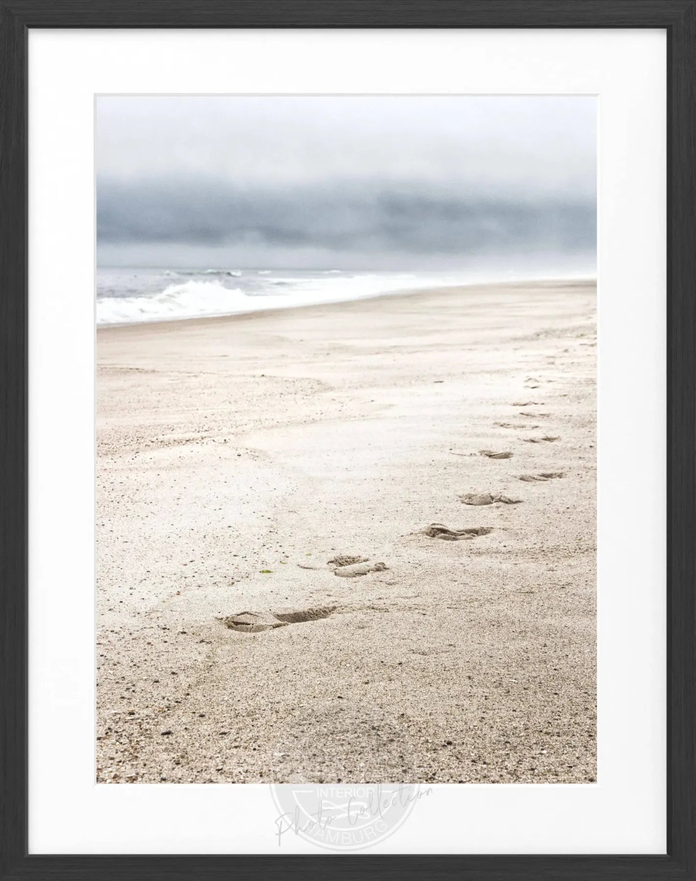Schwarz-weiß Poster mit Rahmen, Hamptons Long Island ’Beach’ von Cosman-Photocollection, 25x31 cm, Meeresmotiv