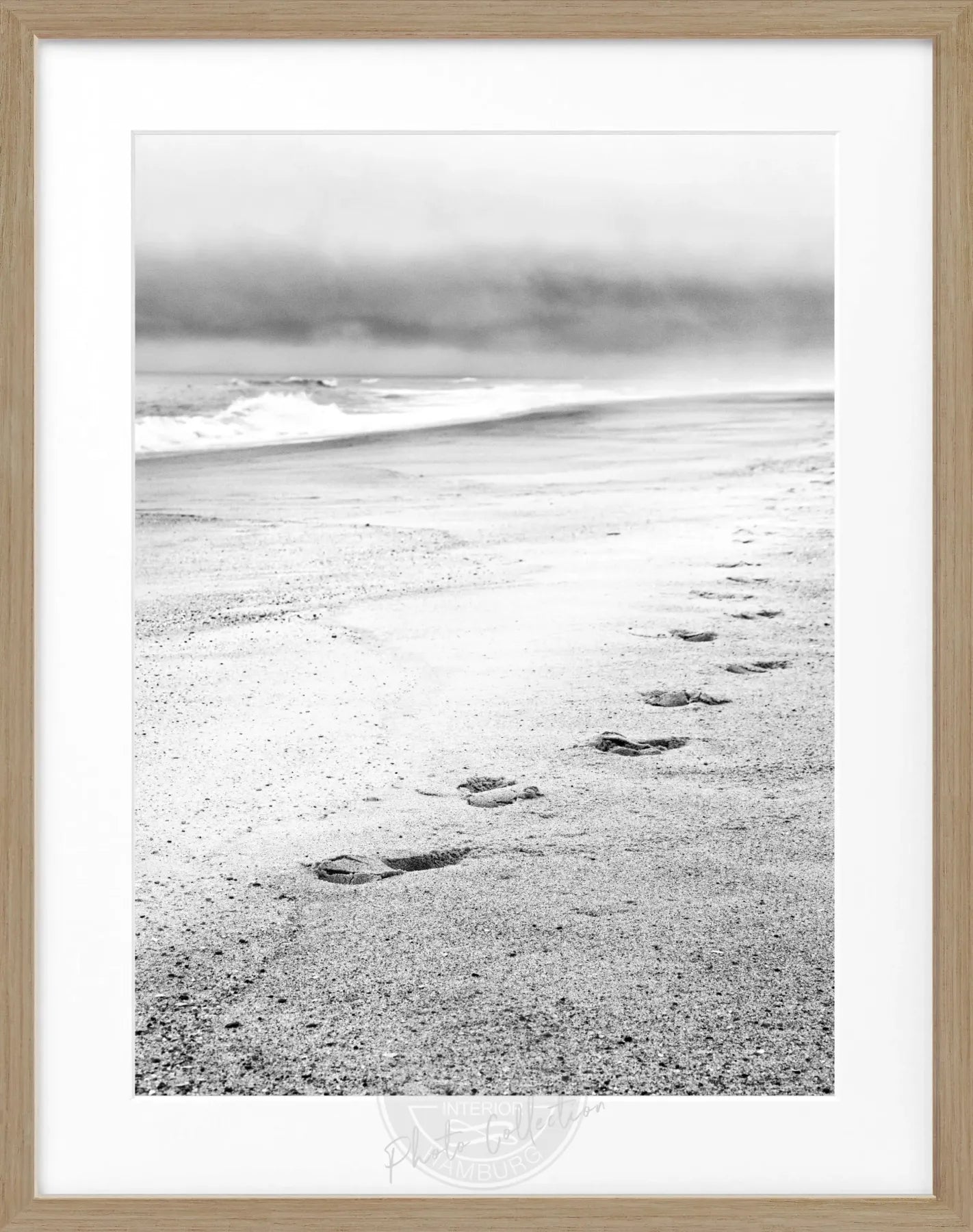 Schwarz-weiß Poster mit Rahmen, Hamptons Long Island ’Beach’ von Cosman-Photocollection, 25x31 cm, maritime Motive