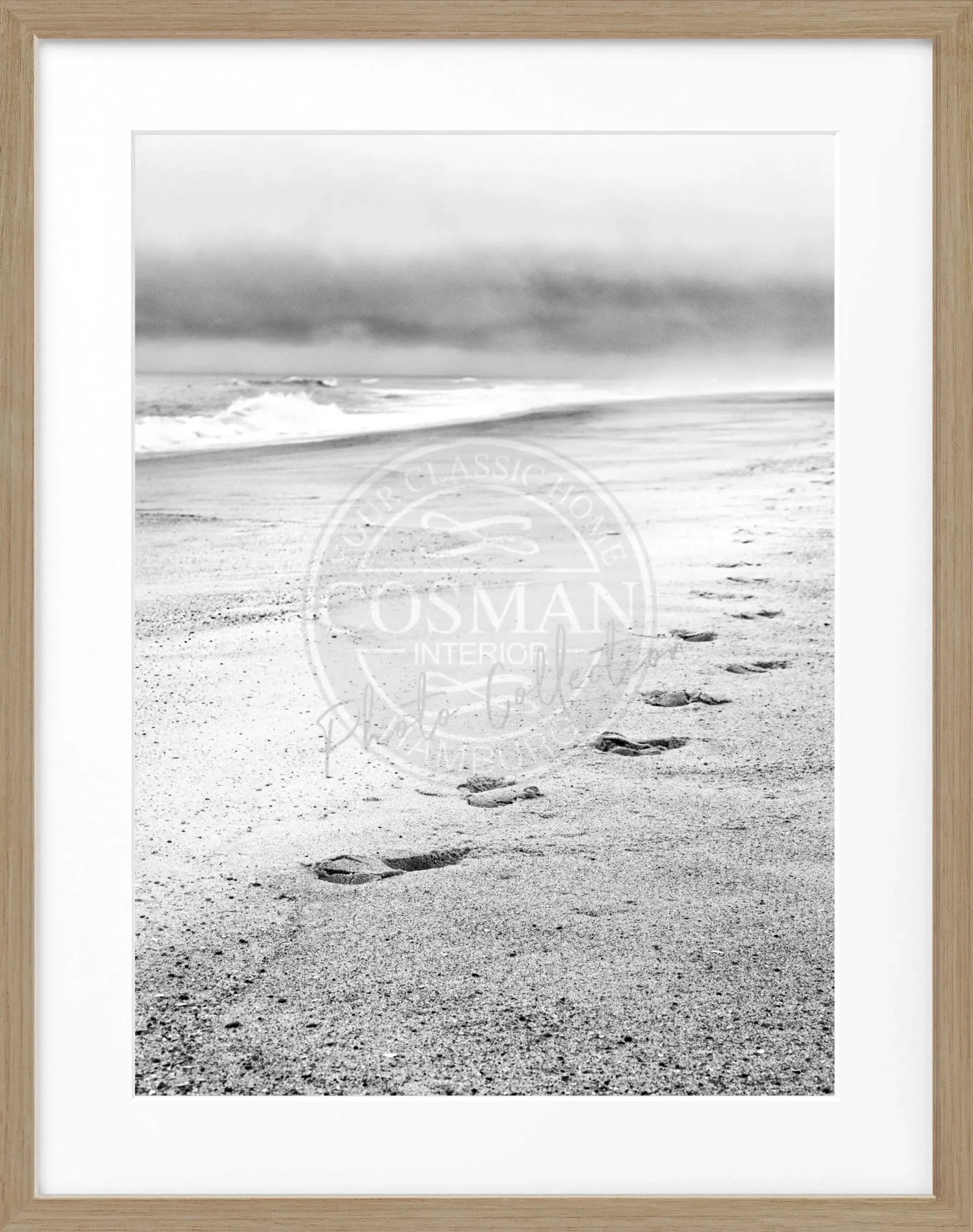 Schwarz-weiß Poster mit Rahmen, Hamptons Long Island ’Beach’ von Cosman-Photocollection, 25x31 cm, maritime Motive