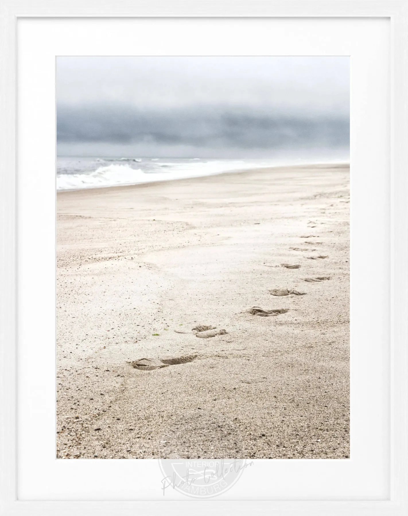 Schwarz-weißer Poster mit Rahmen von Cosman-Photocollection, Hamptons Long Island ’Beach’, 25x31 cm, Wanddekoration
