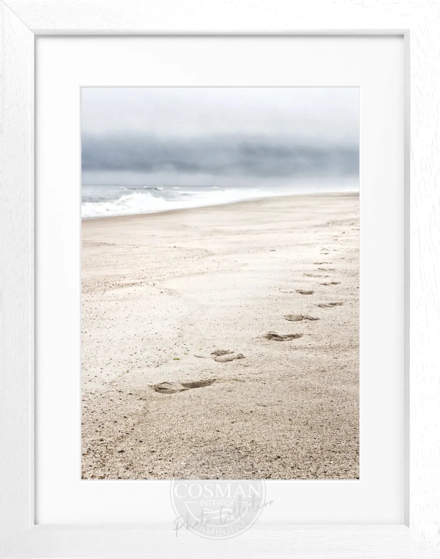 Schwarz-weiß Poster mit Rahmen, Hamptons Long Island ’Beach’ von Cosman-Photocollection, 25x31cm, Meeresküsten-Motiv