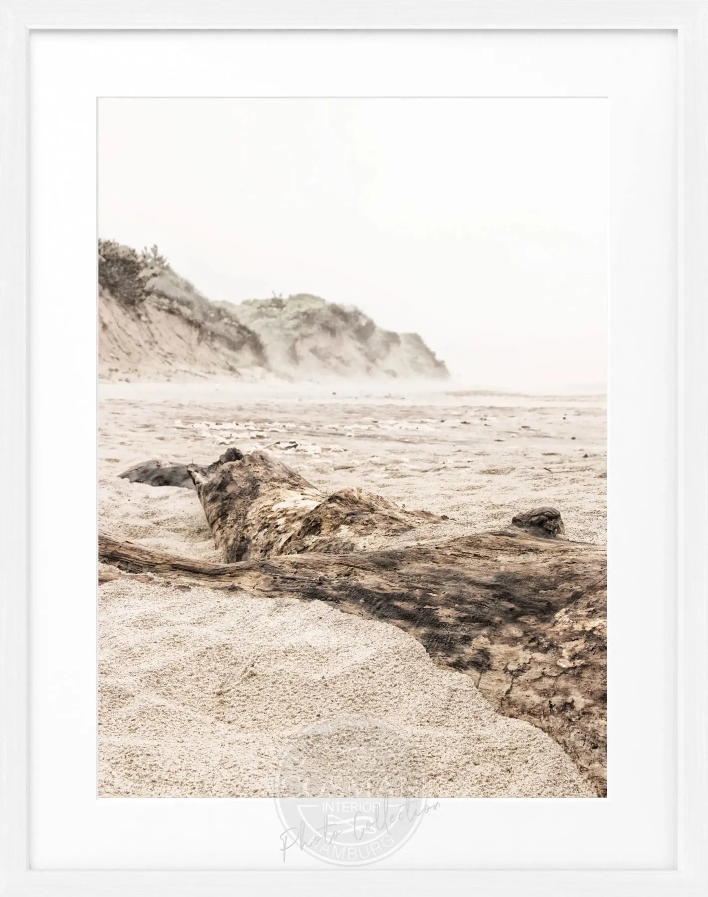 Schwarz-weißer Poster mit Rahmen, Hamptons Long Island ’Beach’ von Cosman-Photocollection, 25x31 cm, Strandmotiv