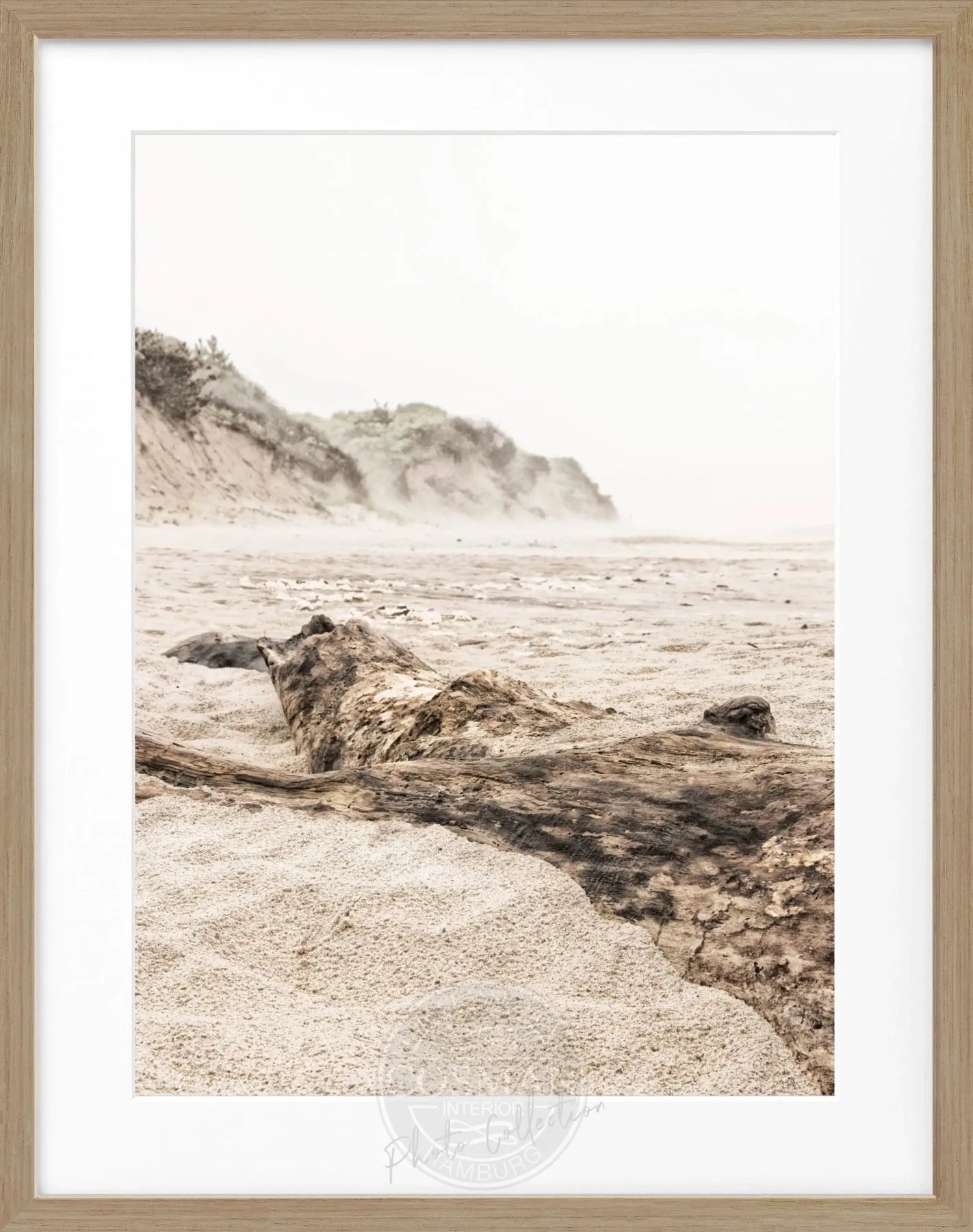 Schwarz-weiß Poster mit Rahmen, Hamptons Long Island ’Beach’ von Cosman-Photocollection, 25x31 cm, maritime Strandmotiv