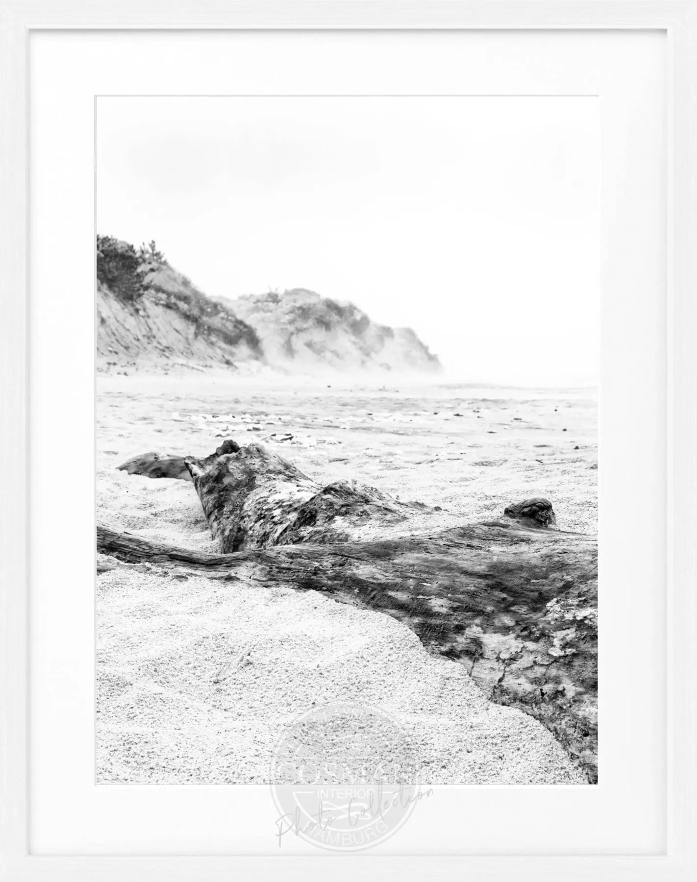 Schwarz-weiß Poster mit Rahmen, Hamptons Long Island Beach, von Cosman-Photocollection, 25x31 cm, maritimes Motiv