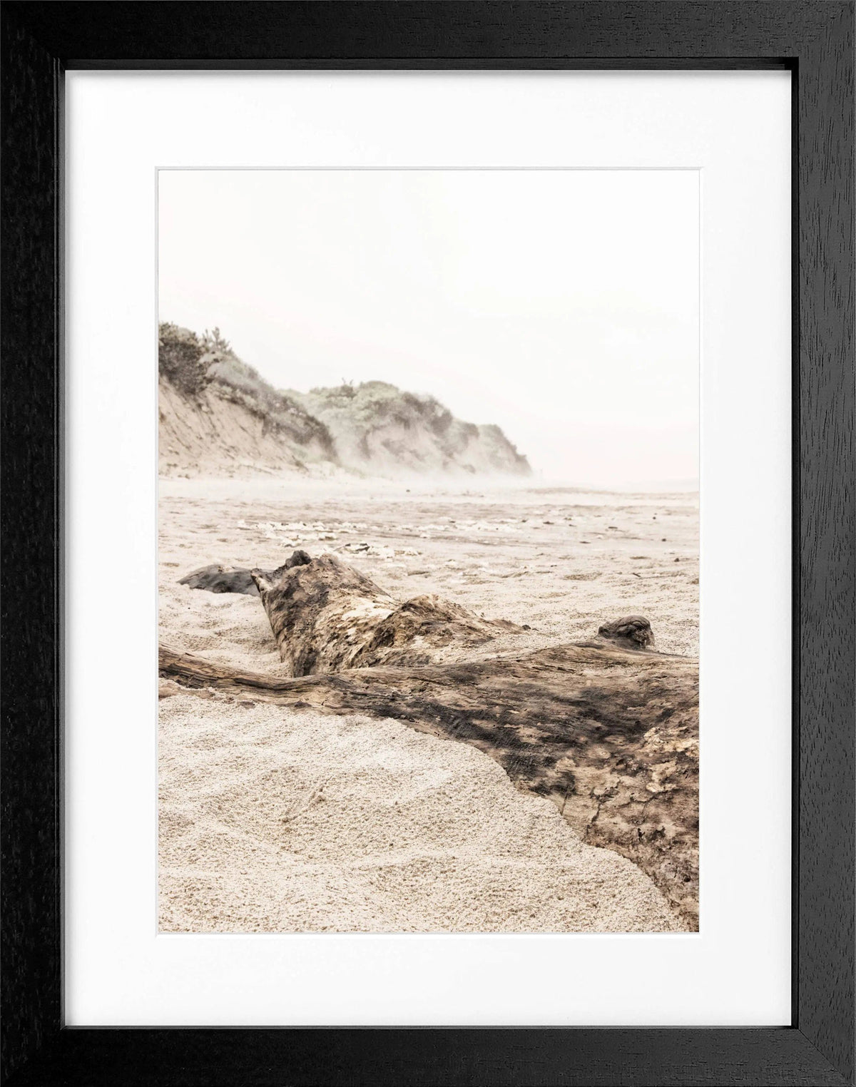 Schwarz-weiß Poster mit Rahmen, Hamptons Long Island ’Beach’ von Cosman-Photocollection, 25x31 cm, Strandmotiv