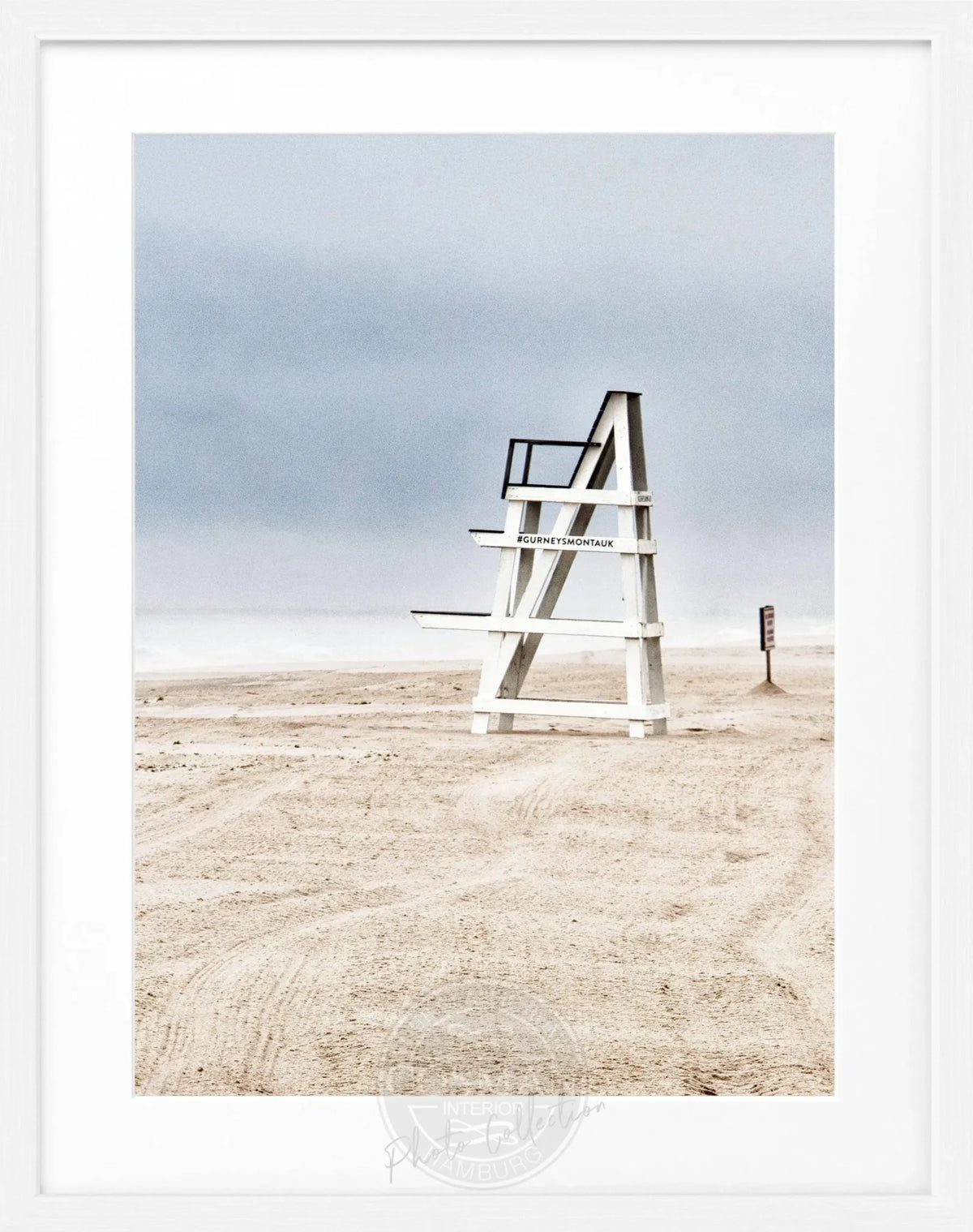Schwarz-weiß Poster mit Rahmen, Hamptons Long Island ’Beach’, Cosman-Photocollection, 25x31 cm, Meeresmotiv