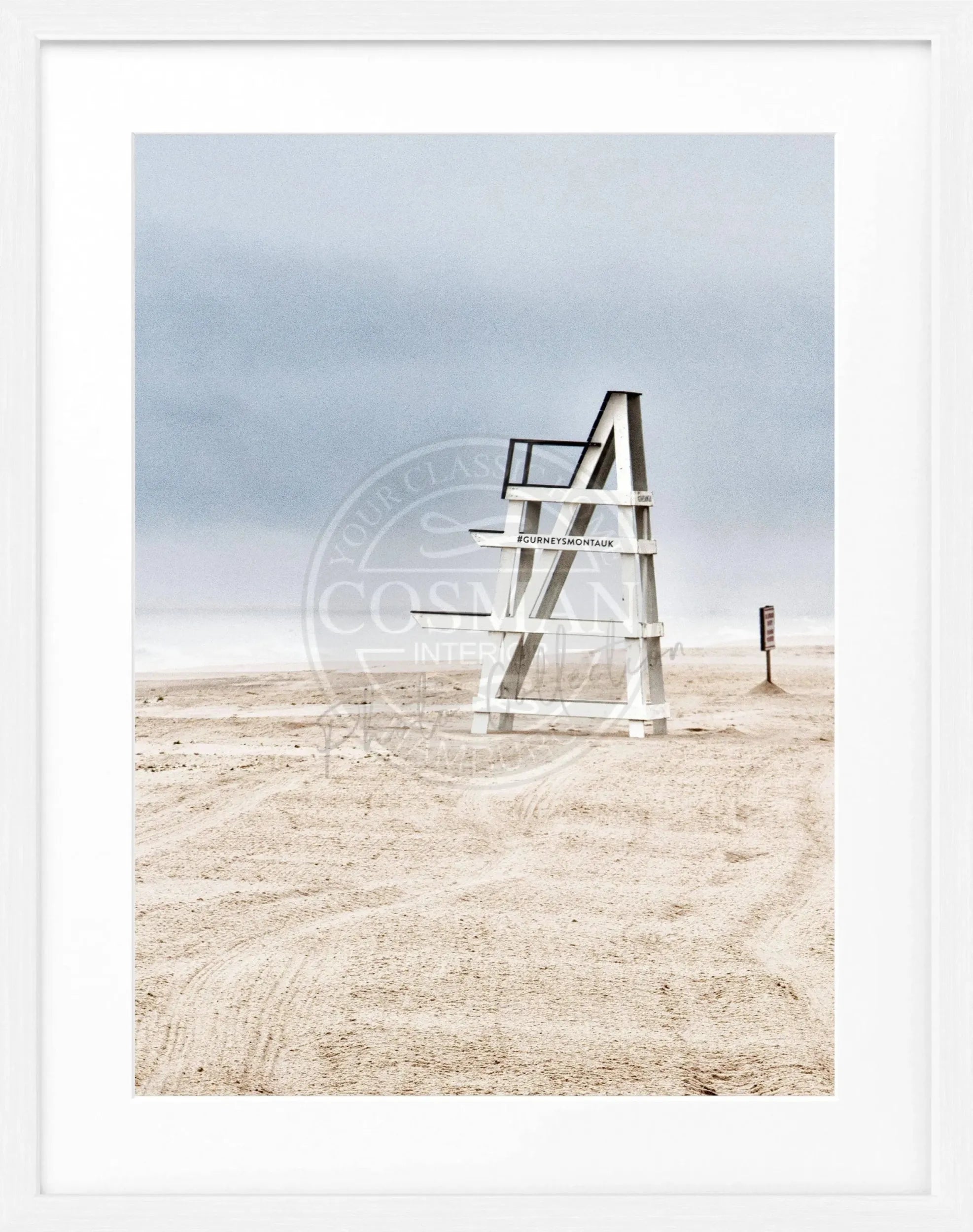 Schwarz-weiß Poster mit Rahmen, Hamptons Long Island ’Beach’, Cosman-Photocollection, 25x31 cm, Meeresmotiv