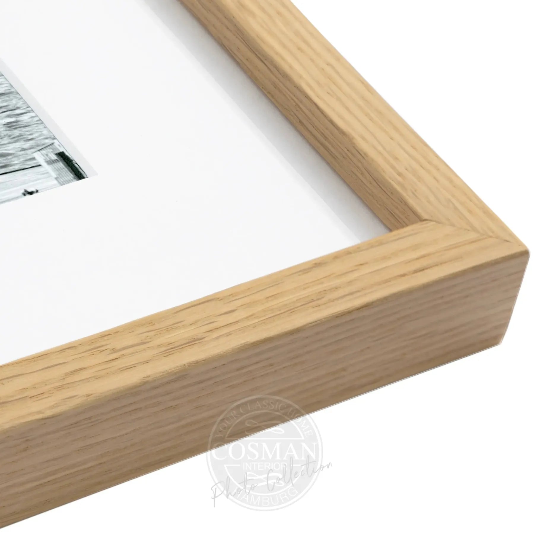 Schwarz-weiß Poster mit Rahmen von Cosman-Photocollection, Hamptons Long Island ’Beach House’, 25x31 cm, Wanddekoration
