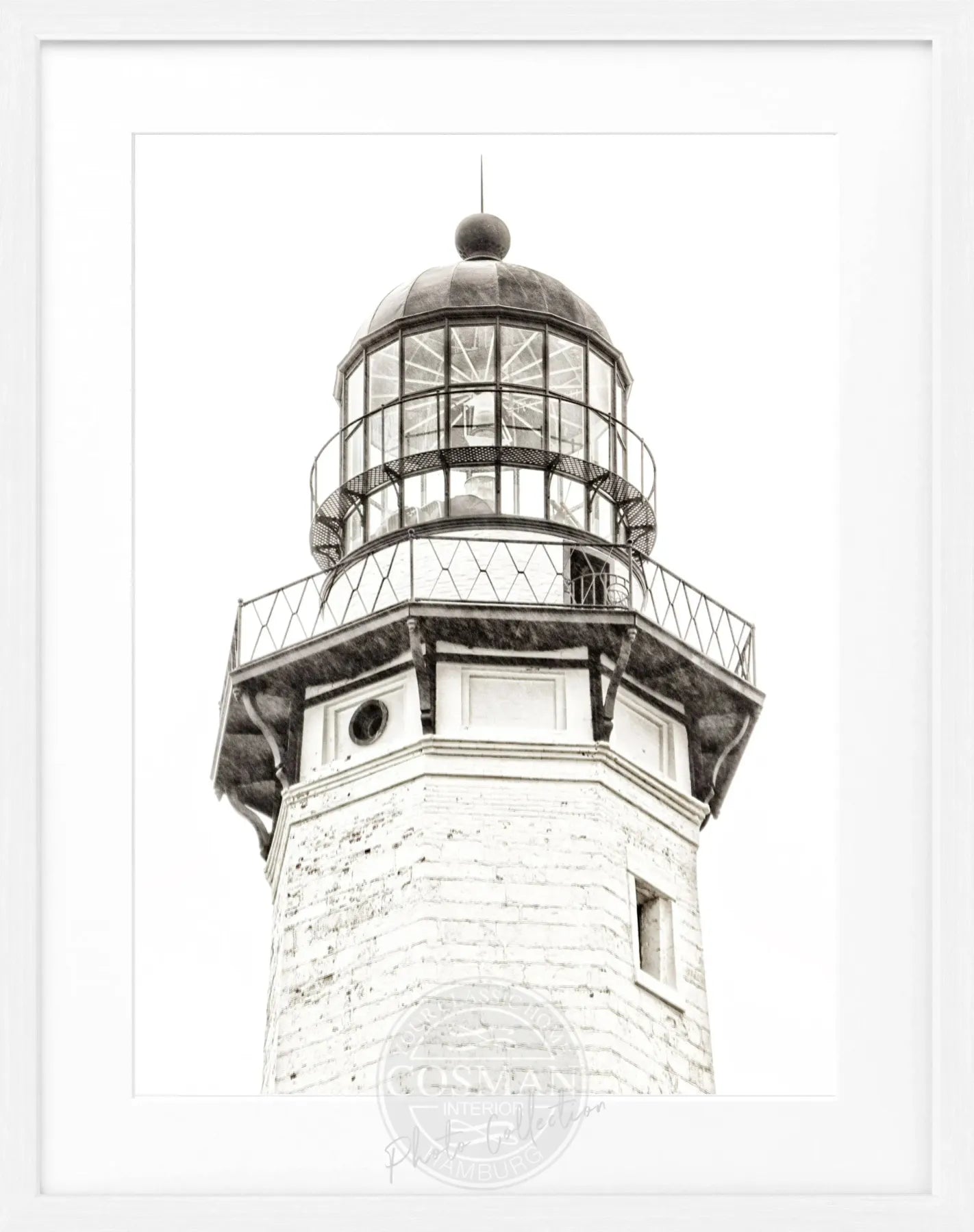 Schwarz-weiß Poster mit Rahmen, Hamptons Montauk Lighthouse, von Cosman-Photocollection, 25x31cm, Wanddekoration
