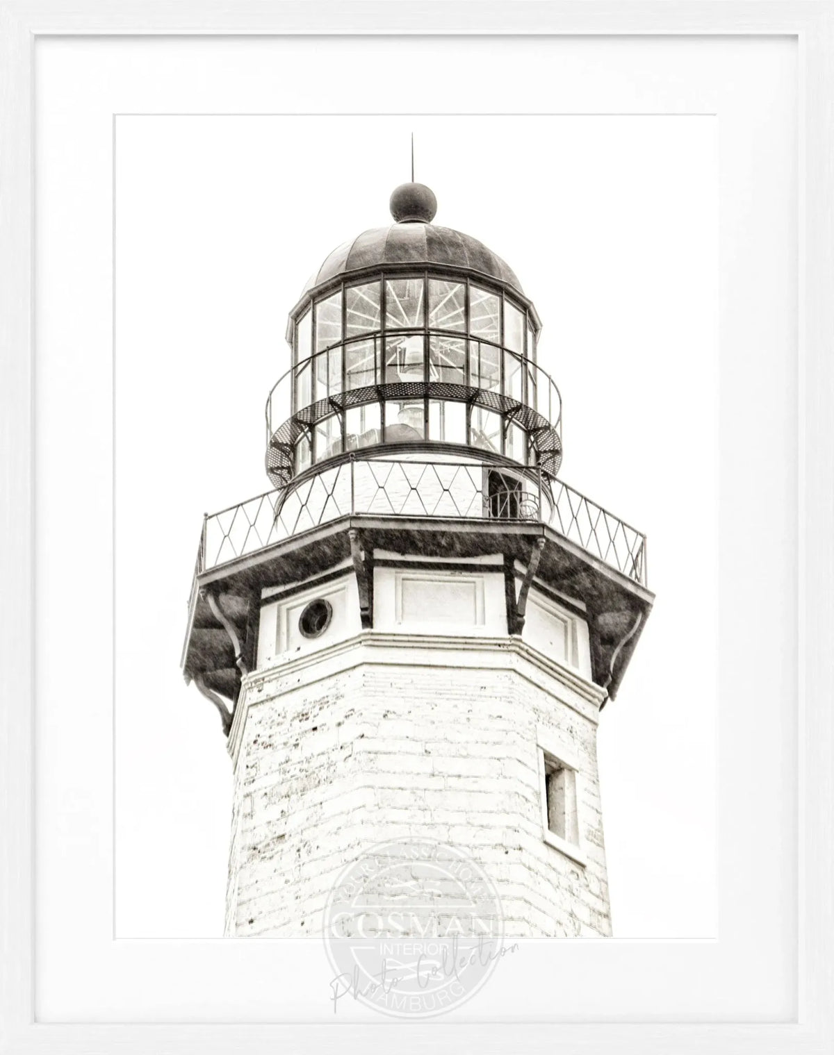 Schwarz-weiß Poster mit Rahmen, Hamptons Montauk Lighthouse, von Cosman-Photocollection, 25x31cm, Wanddekoration