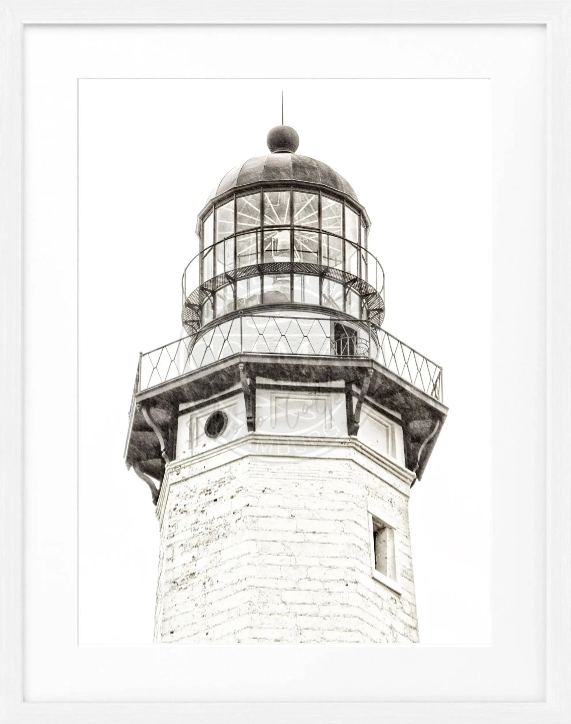 Schwarz-weiß Poster mit Rahmen, Hamptons Montauk Lighthouse, von Cosman-Photocollection, 25x31cm, Wanddekoration