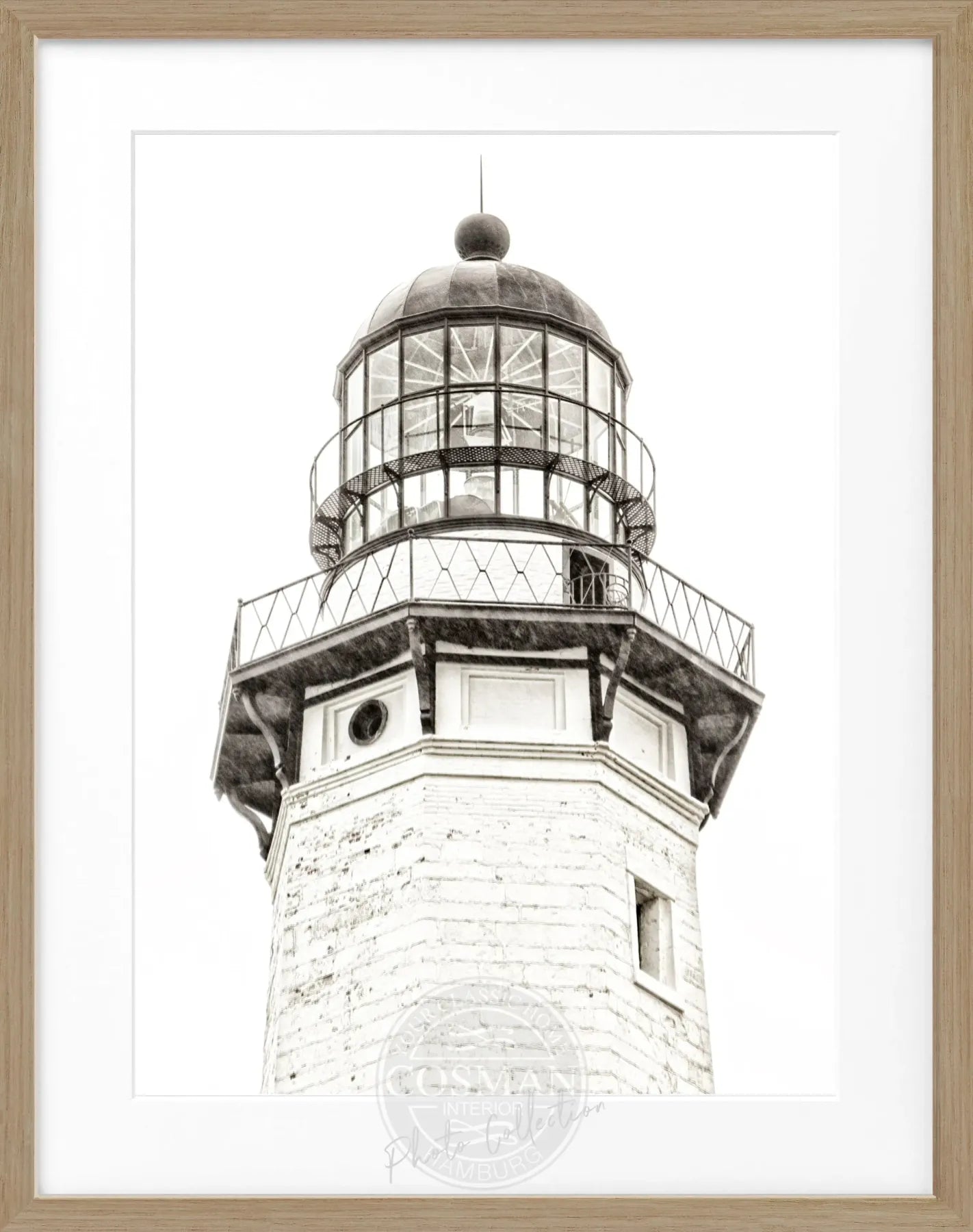 Schwarz-weiß Poster mit Rahmen, Hamptons Montauk Leuchtturm, von Cosman-Photocollection, 25x31cm, Wanddekoration
