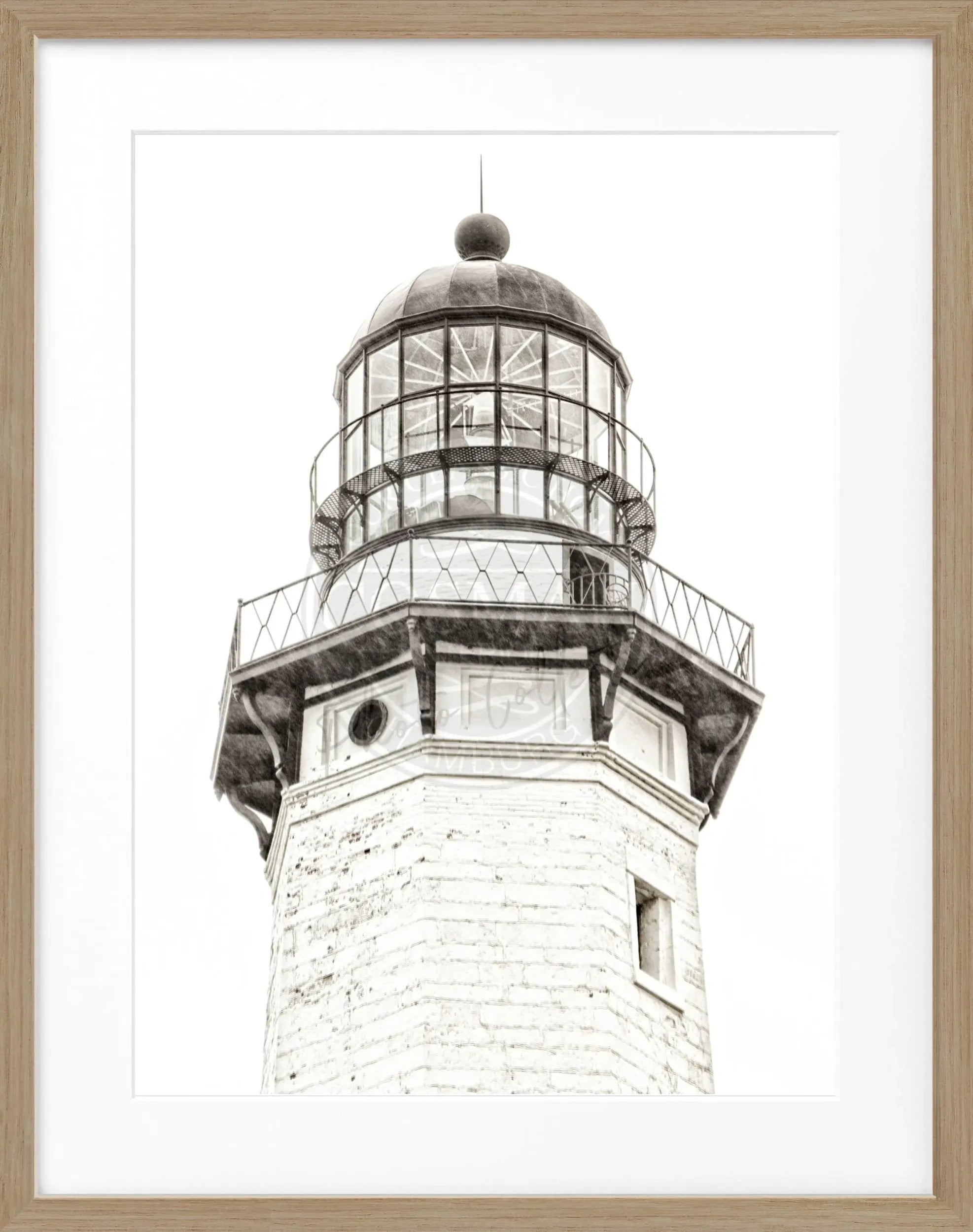 Schwarz-weiß Poster mit Rahmen, Hamptons Montauk Leuchtturm, von Cosman-Photocollection, 25x31cm, Wanddekoration