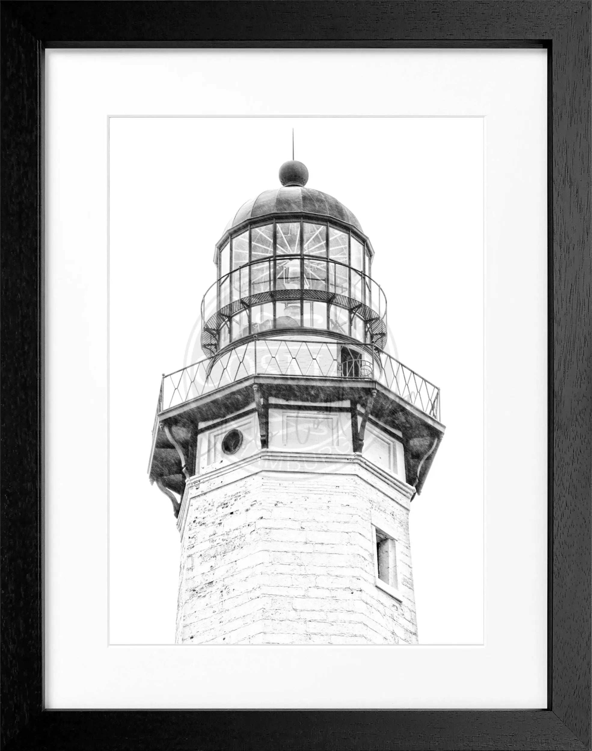 Schwarz-weiß Poster mit Rahmen Hamptons Montauk Leuchtturm von Cosman-Photocollection, 25x31 cm, Wanddekoration