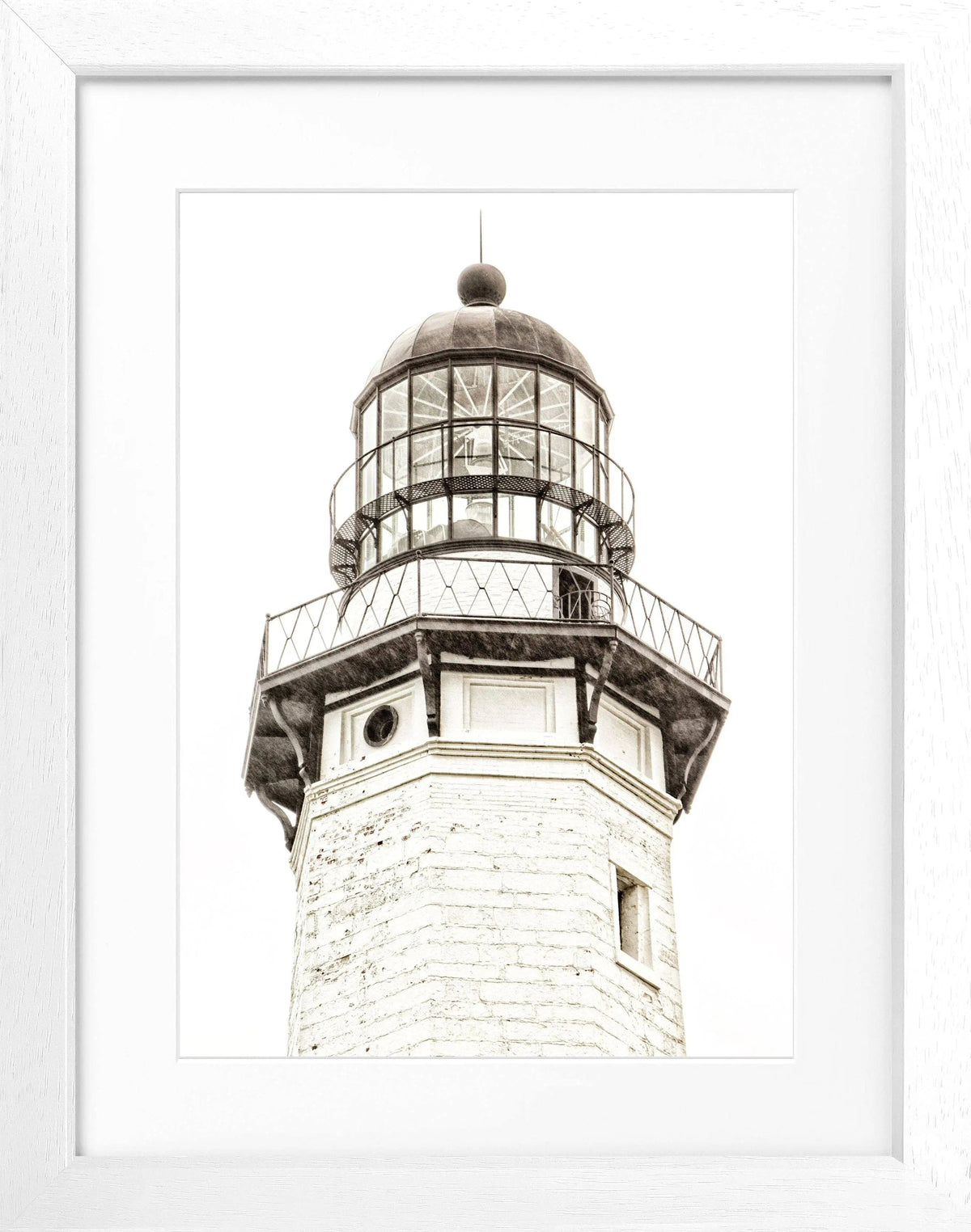 Schwarz-weiß Poster mit Rahmen, Hamptons Montauk Lighthouse, von Cosman-Photocollection, 25x31 cm, elegantes Wandbild
