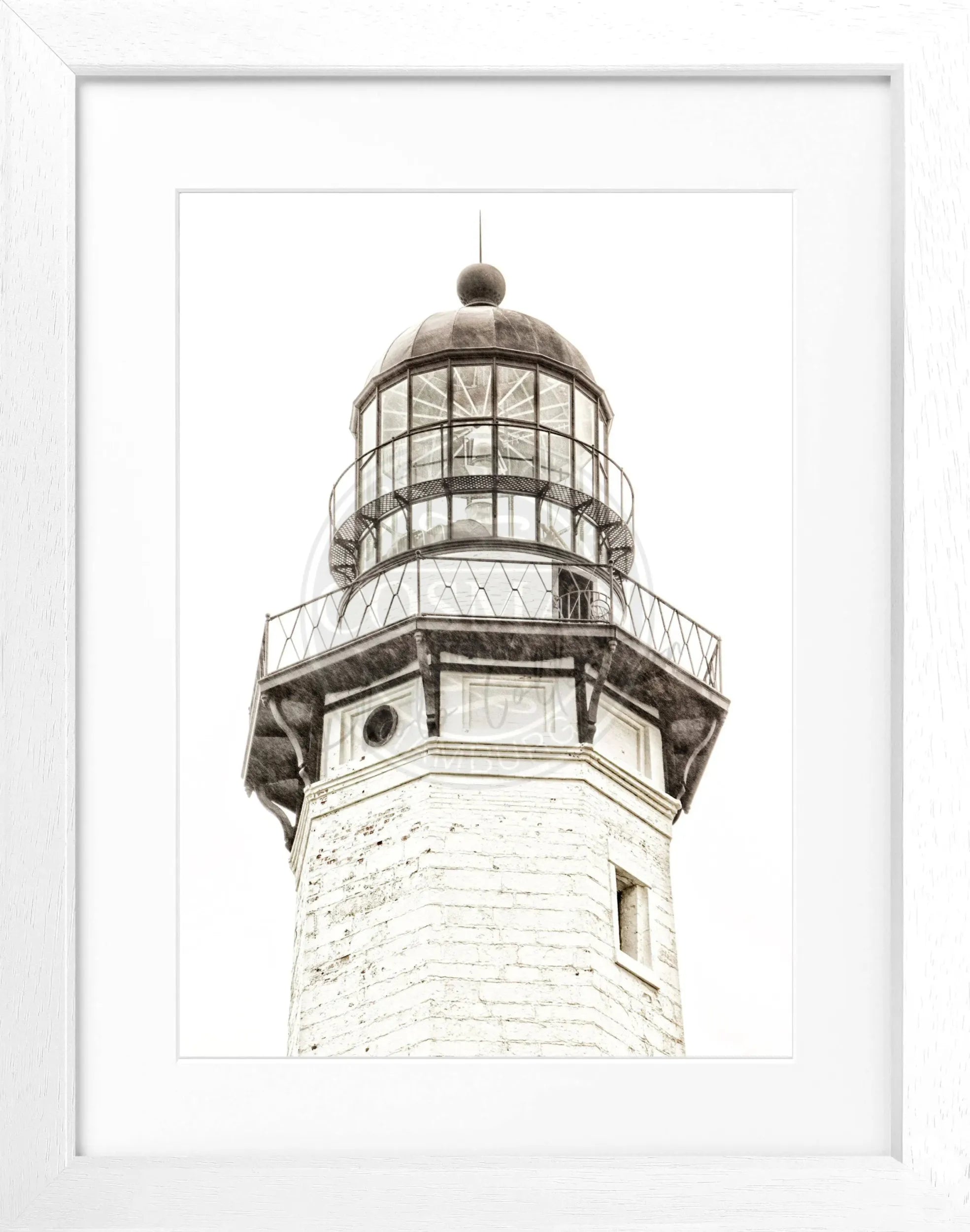 Schwarz-weiß Poster mit Rahmen, Hamptons Montauk Lighthouse, von Cosman-Photocollection, 25x31 cm, elegantes Wandbild
