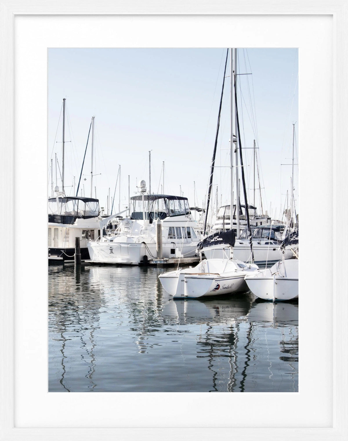 Schwarz-weiß Poster mit Rahmen von Cosman-Photocollection, Kalifornien 'Boat', 25x31cm, dekoratives Wandbild.