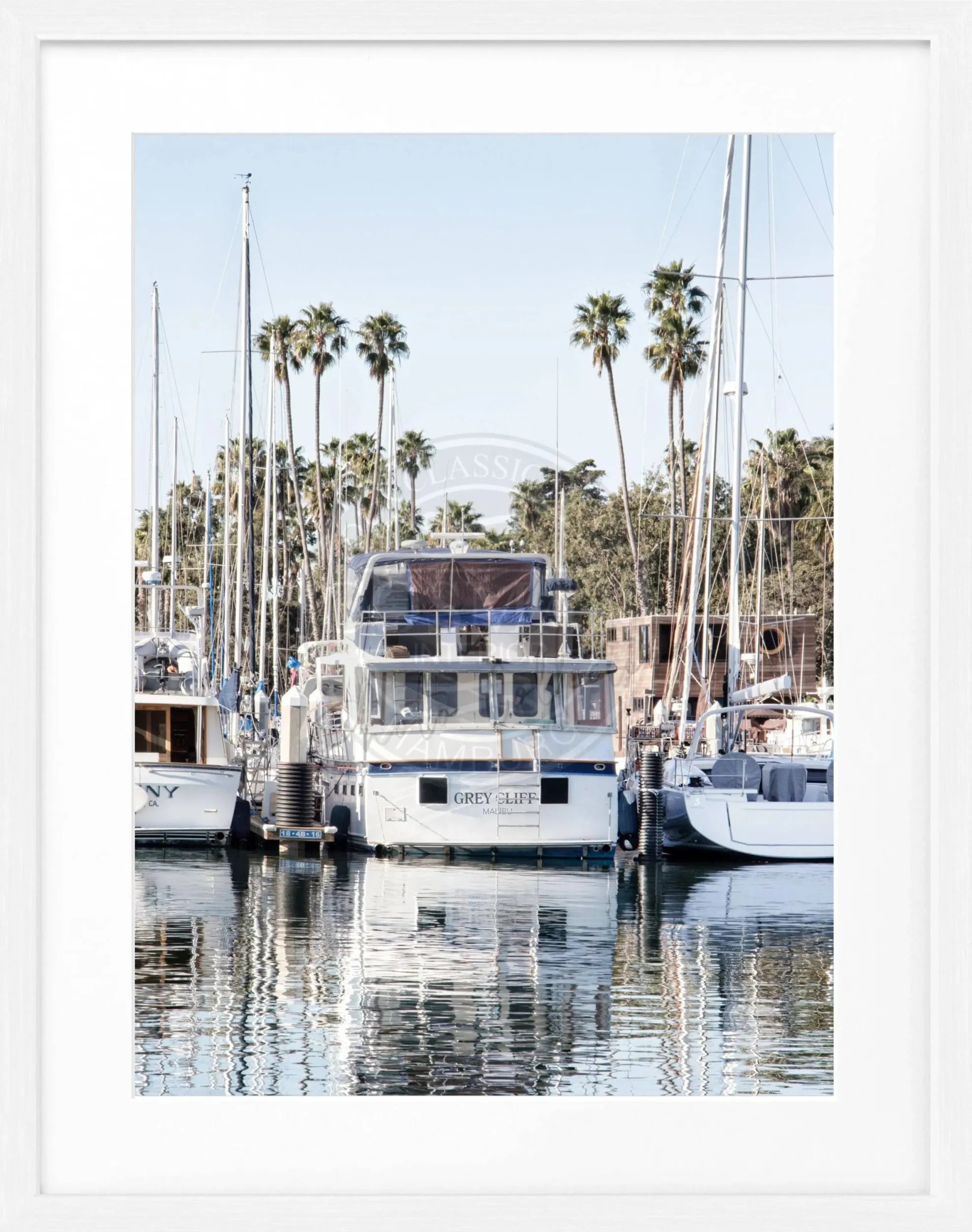 Schwarz-weiß Poster mit Rahmen Kalifornien 'Boat' K33 von Cosman-Photocollection, 25x31cm, maritime Fotokunst.