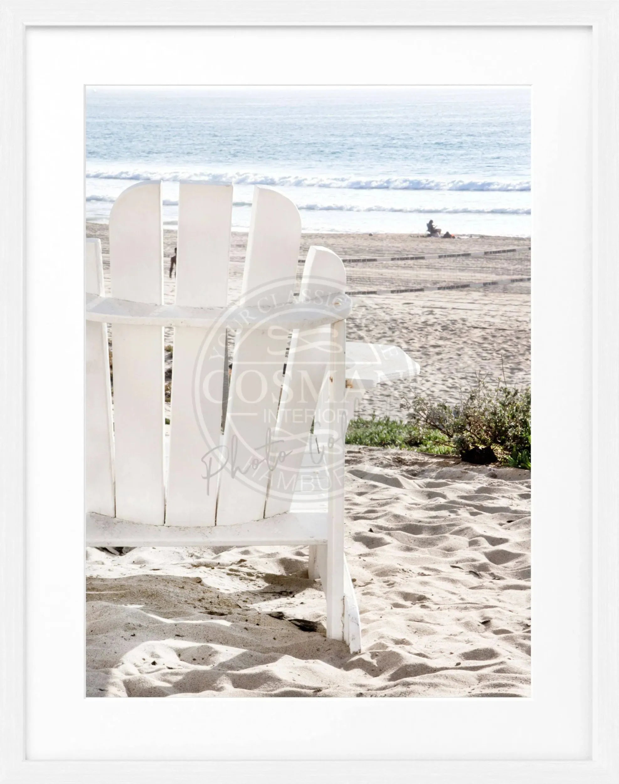 Schwarz-weiß Poster mit Rahmen, Kalifornien ’Deckchair’, aus der Cosman-Photocollection, 25x31 cm, Wanddekoration