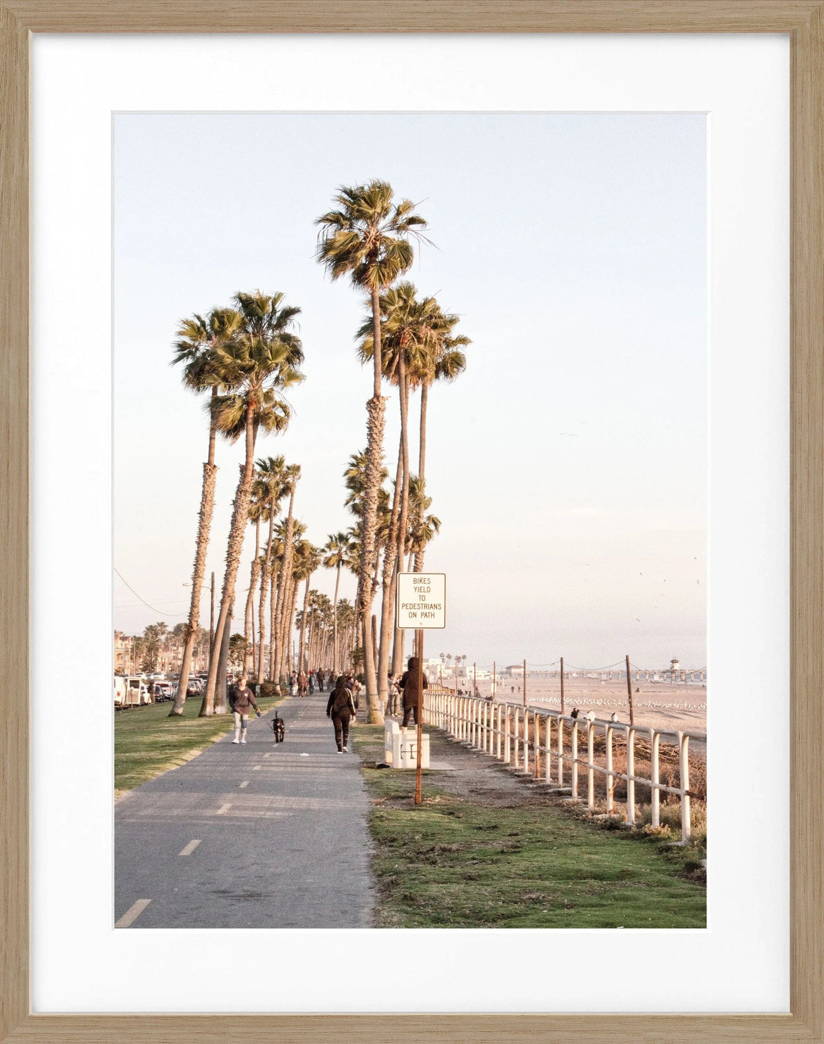 Schwarz-weiß Poster mit Rahmen von Cosman-Photocollection, Kalifornien Huntington Beach, 25x31 cm, Kunstfotografie.