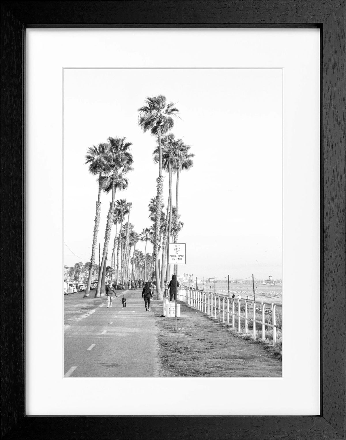 Schwarz-weiß Poster mit Rahmen von Cosman-Photocollection, Kalifornien Huntington Beach, 25x31cm, fotografisches Kunstwerk
