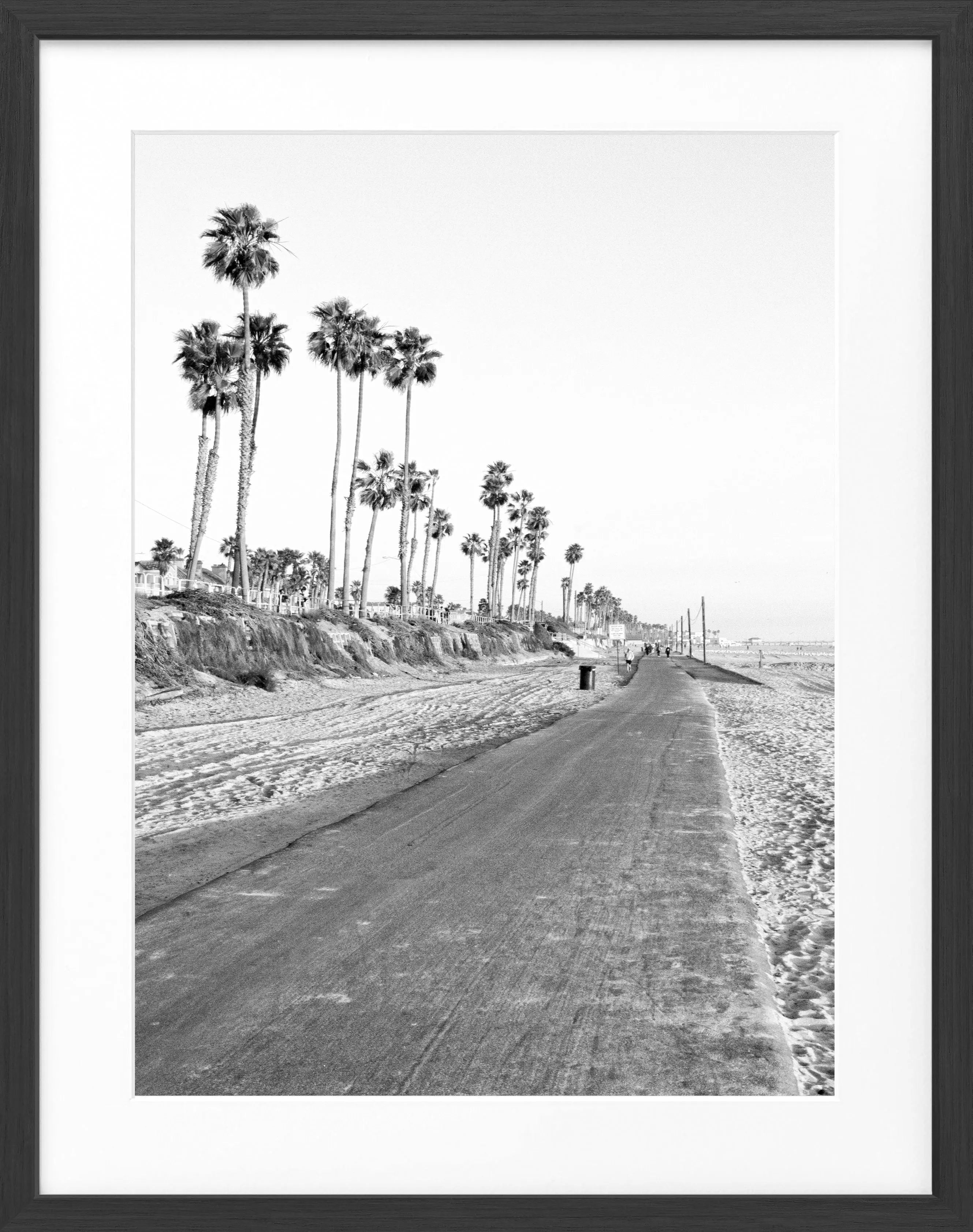 Schwarz-weiß Poster mit Rahmen von Cosman-Photocollection, Kalifornien Huntington Beach, 25x31 cm, Kunstwanddekoration