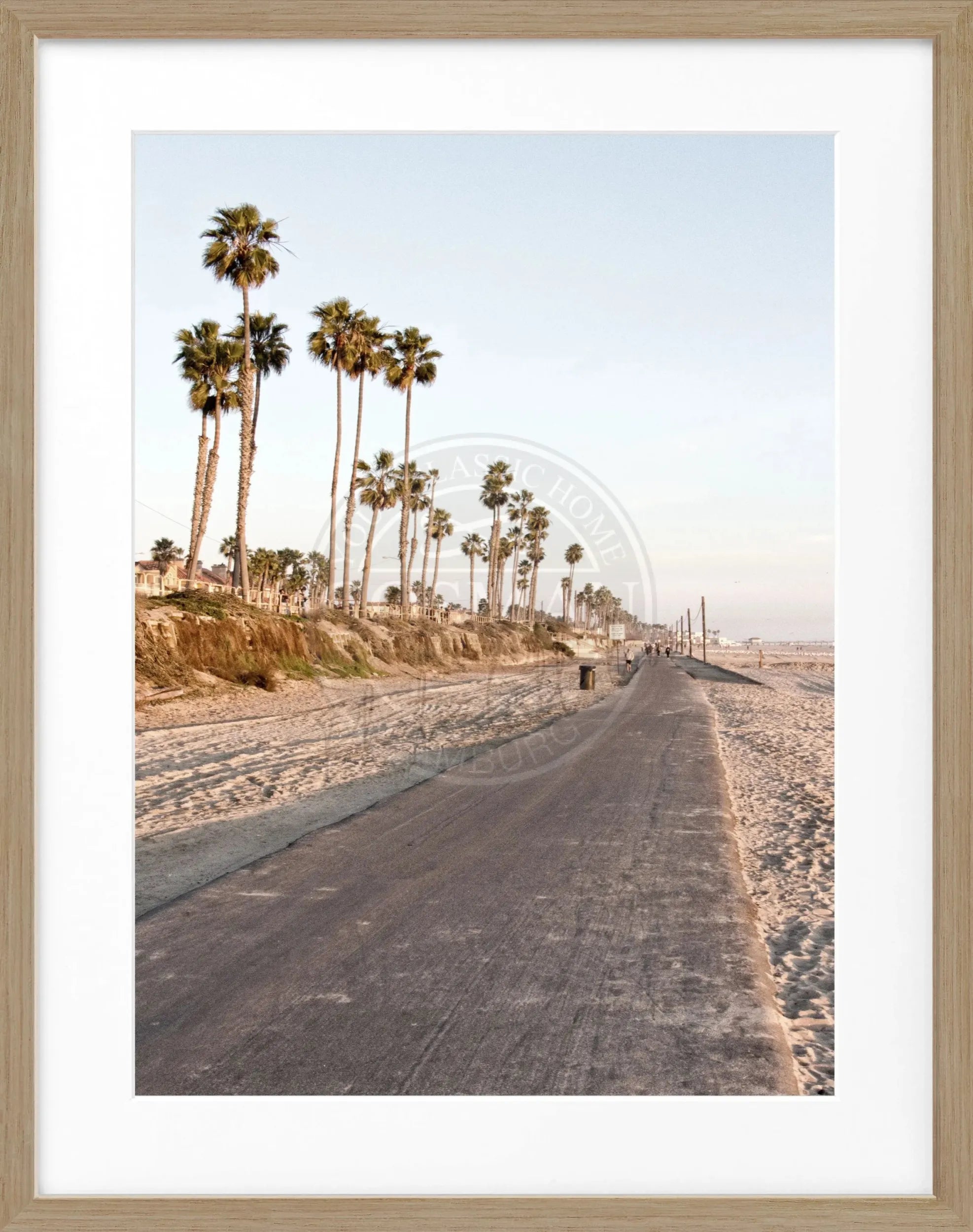 Schwarz-weiß Poster mit Rahmen von Cosman-Photocollection, Huntington Beach Kalifornien, 25x31cm, Kunstfotografie, Wanddekoration