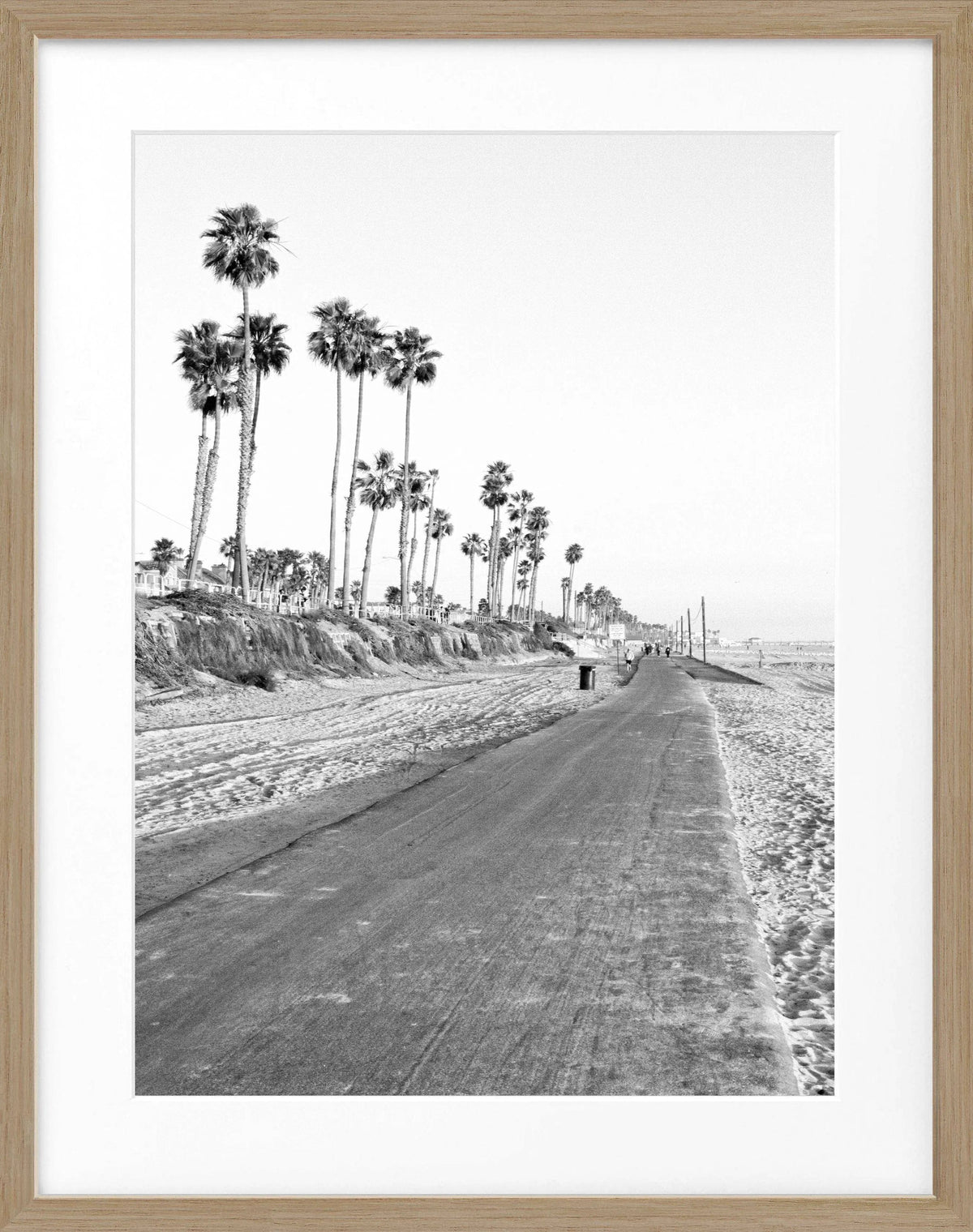 Schwarz-weiß Poster mit Rahmen von Cosman-Photocollection, Kalifornien Huntington Beach, 25x31 cm, Wanddekoration
