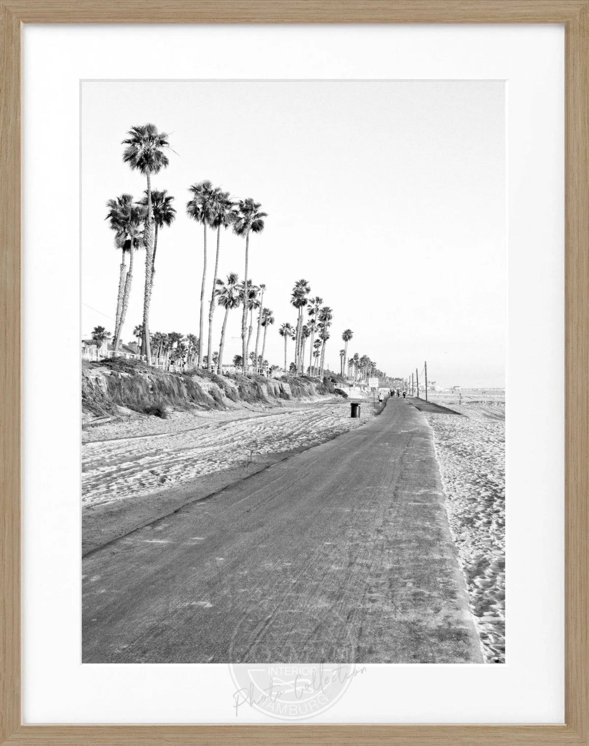 Schwarz-weiß Poster mit Rahmen von Cosman-Photocollection, Kalifornien Huntington Beach, 25x31 cm, Wanddekoration