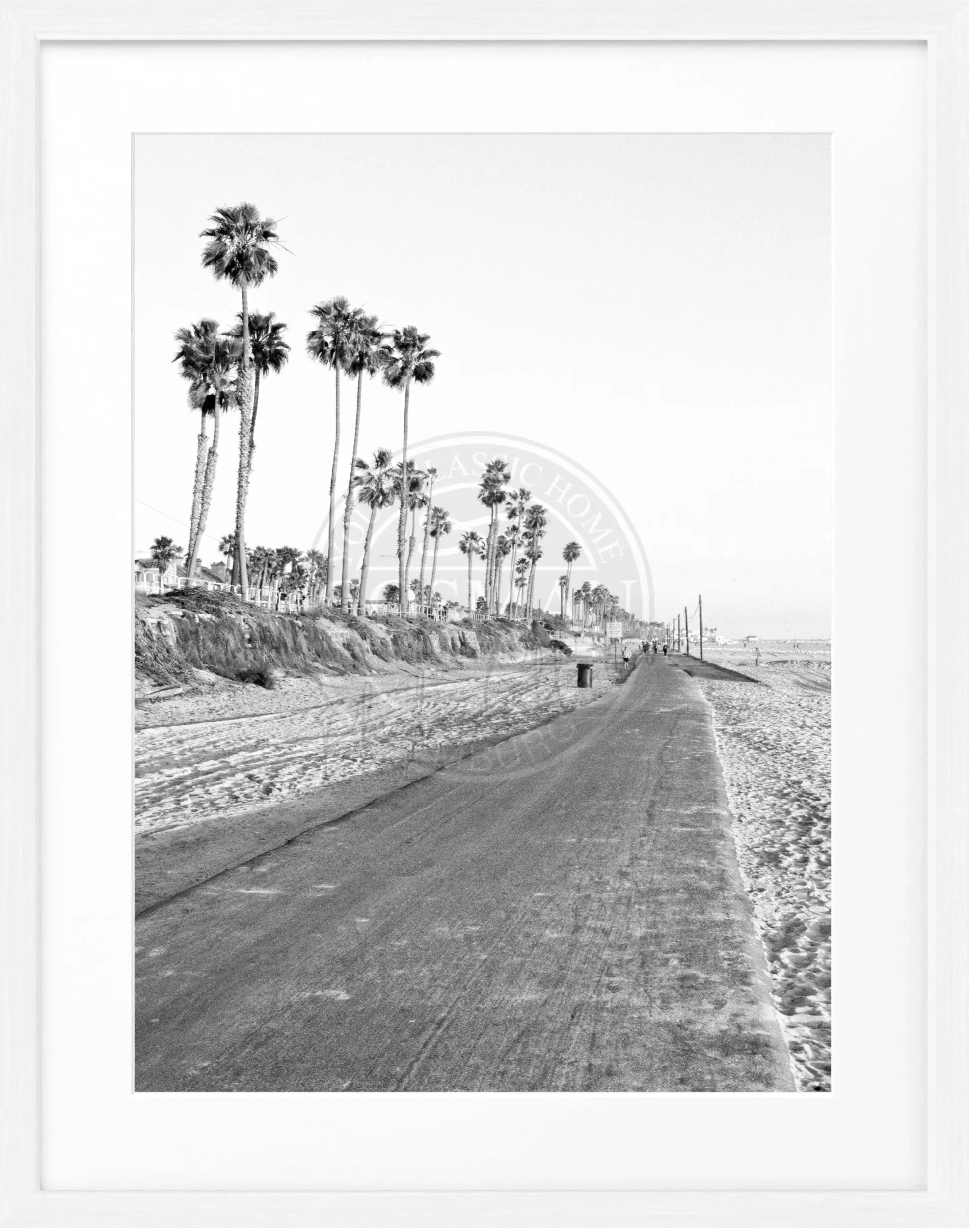 Schwarz-weiß Poster mit schwarzem Rahmen, Kalifornien Huntington Beach, Cosman-Photocollection, 25x31cm, Wanddekoration