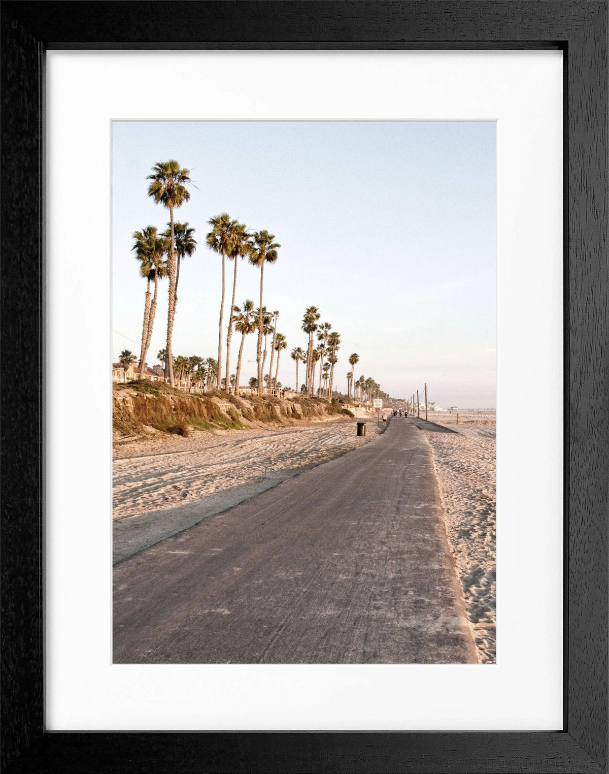 Schwarz-weiß Poster mit Rahmen von Cosman-Photocollection, Kalifornien Huntington Beach, 25x31 cm, Wanddekoration