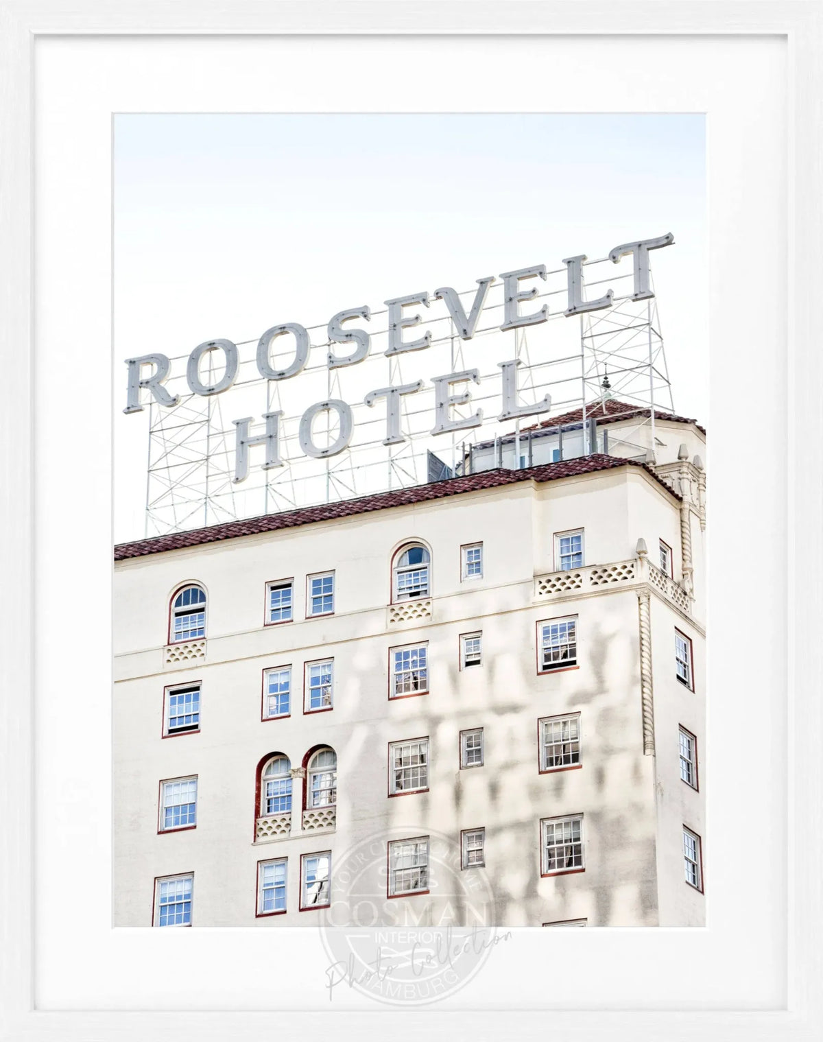 Schwarz-Weiß-Poster mit Rahmen, Kalifornien Los Angeles Roosevelt Hotel, von Cosman-Photocollection, 25x31cm, Wanddekoration