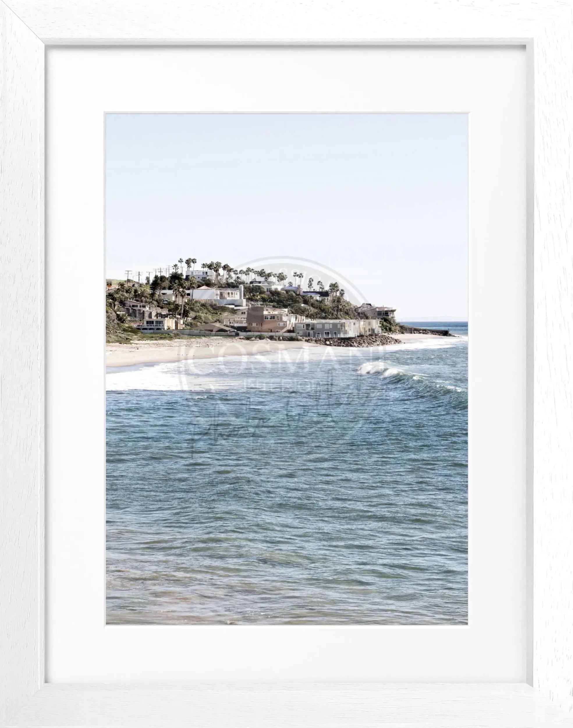 Schwarz-weißes Poster mit Rahmen, Kalifornien Malibu Motiv, von Cosman-Photocollection, 25x31 cm